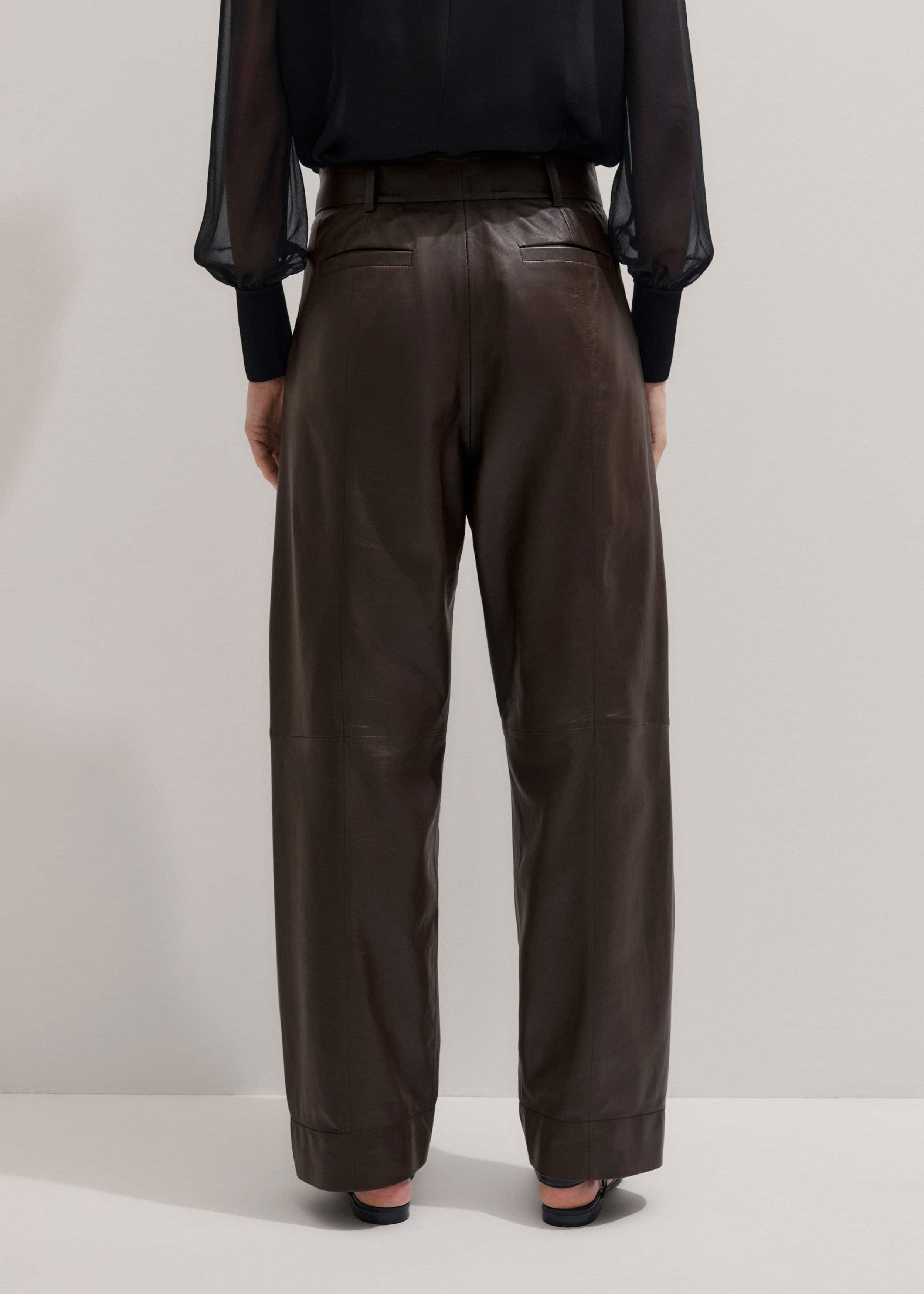 Brown Leather Clever Tapered Pant