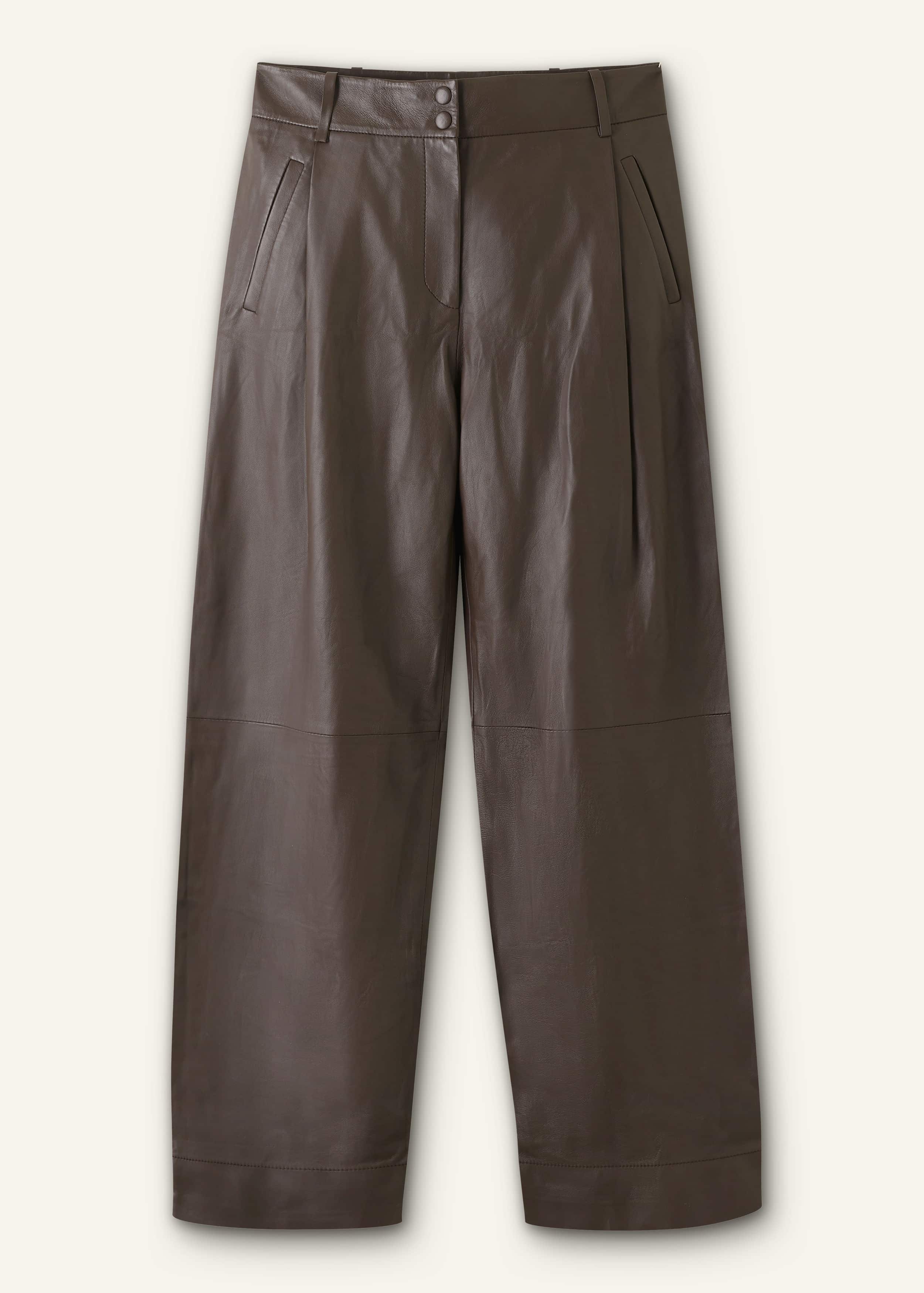 Brown Leather Clever Tapered Pant