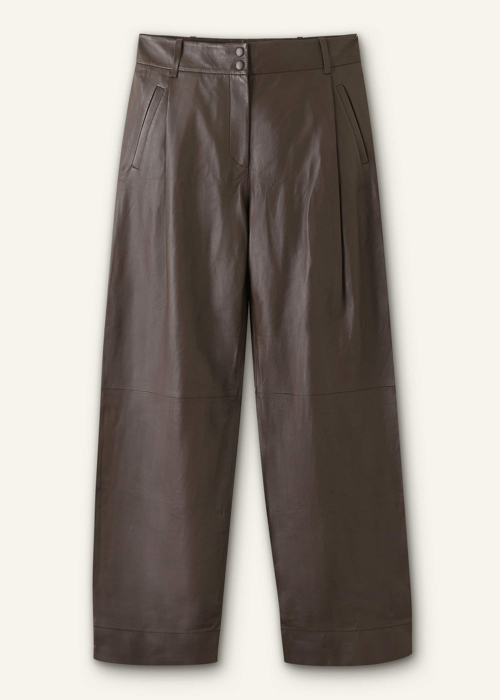 Brown Leather Clever Tapered Pant