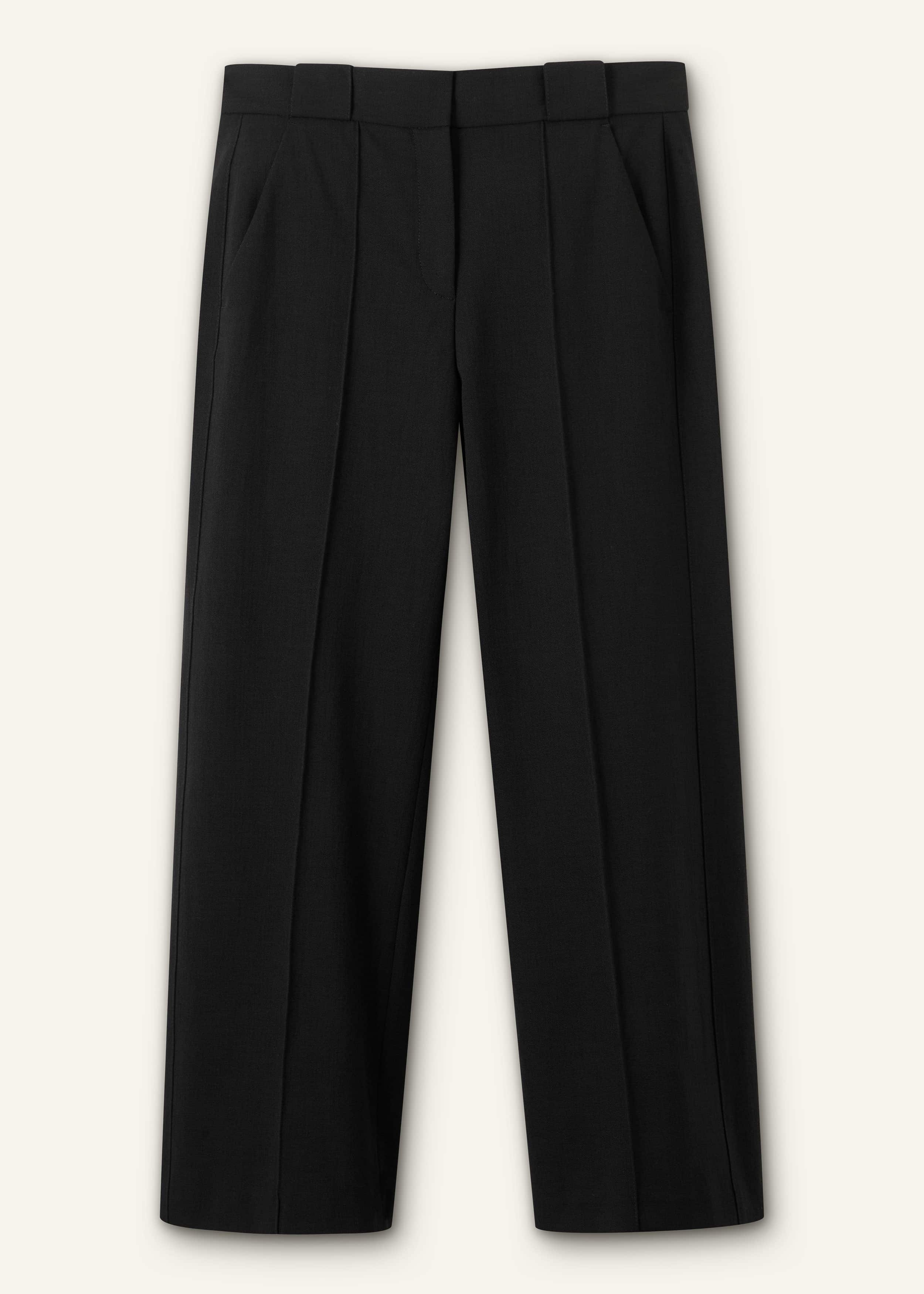 Black Straight Crop Pant