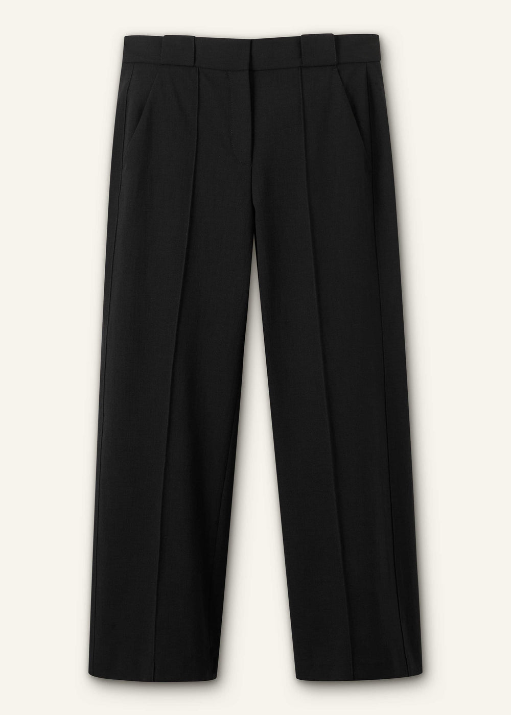 Black Straight Crop Pant