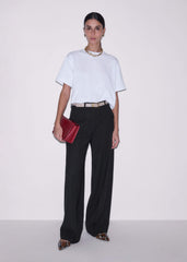 Black Pintuck Taper Pant