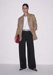 Black Pintuck Taper Pant
