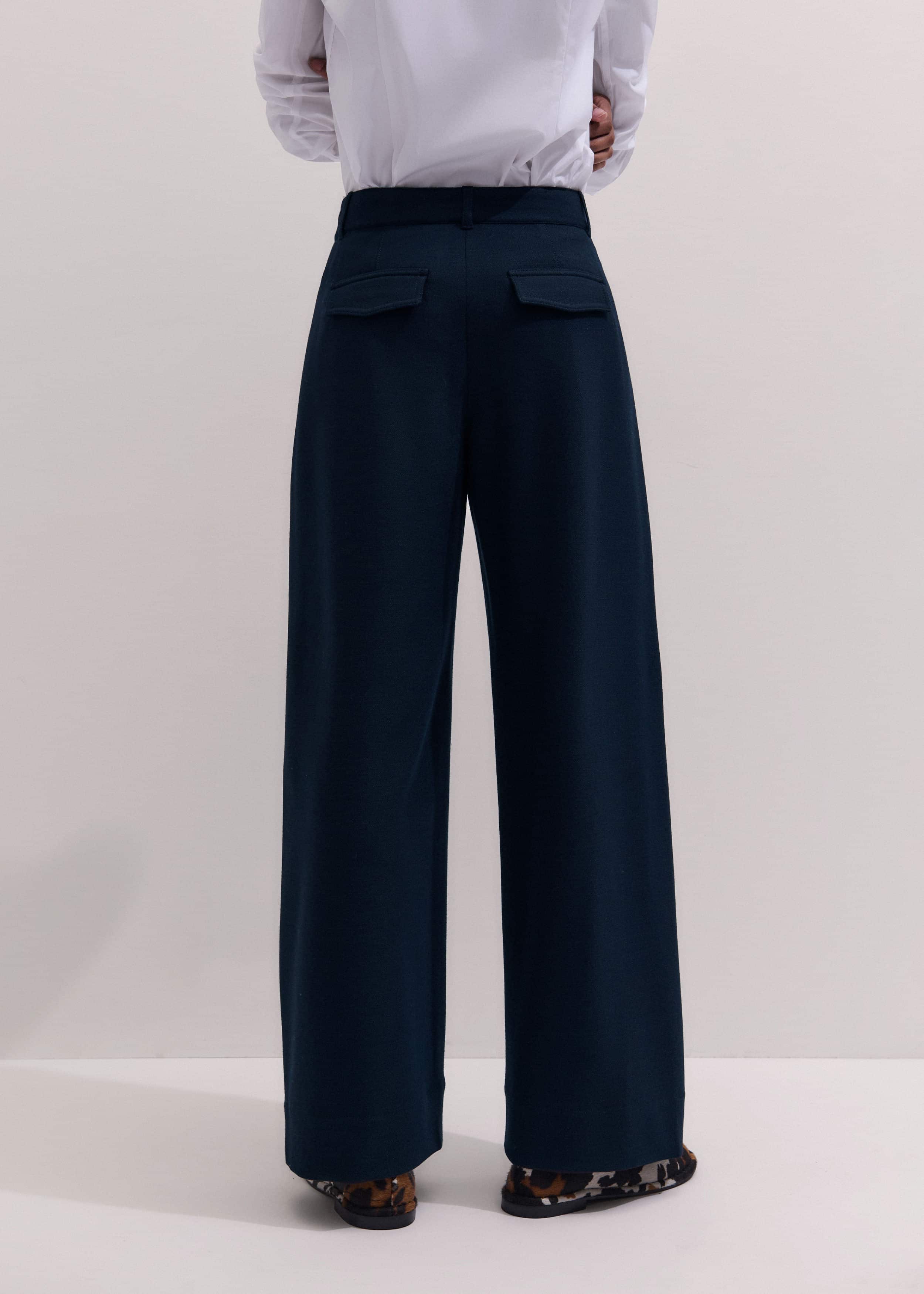 Navy Textured Extreme Tapered Pant
