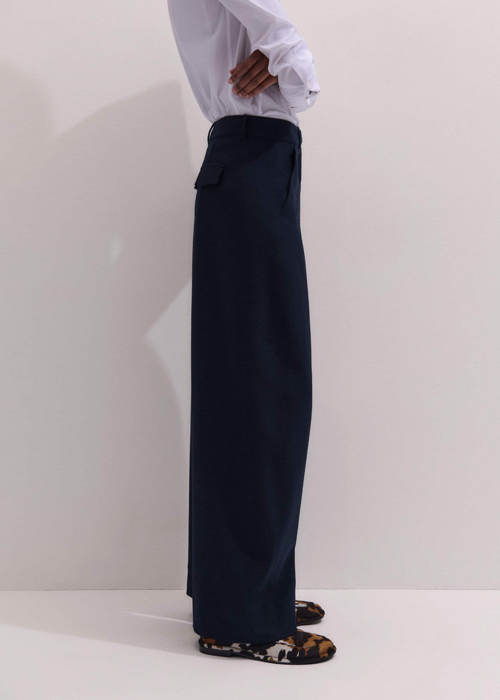 Navy Textured Extreme Tapered Pant