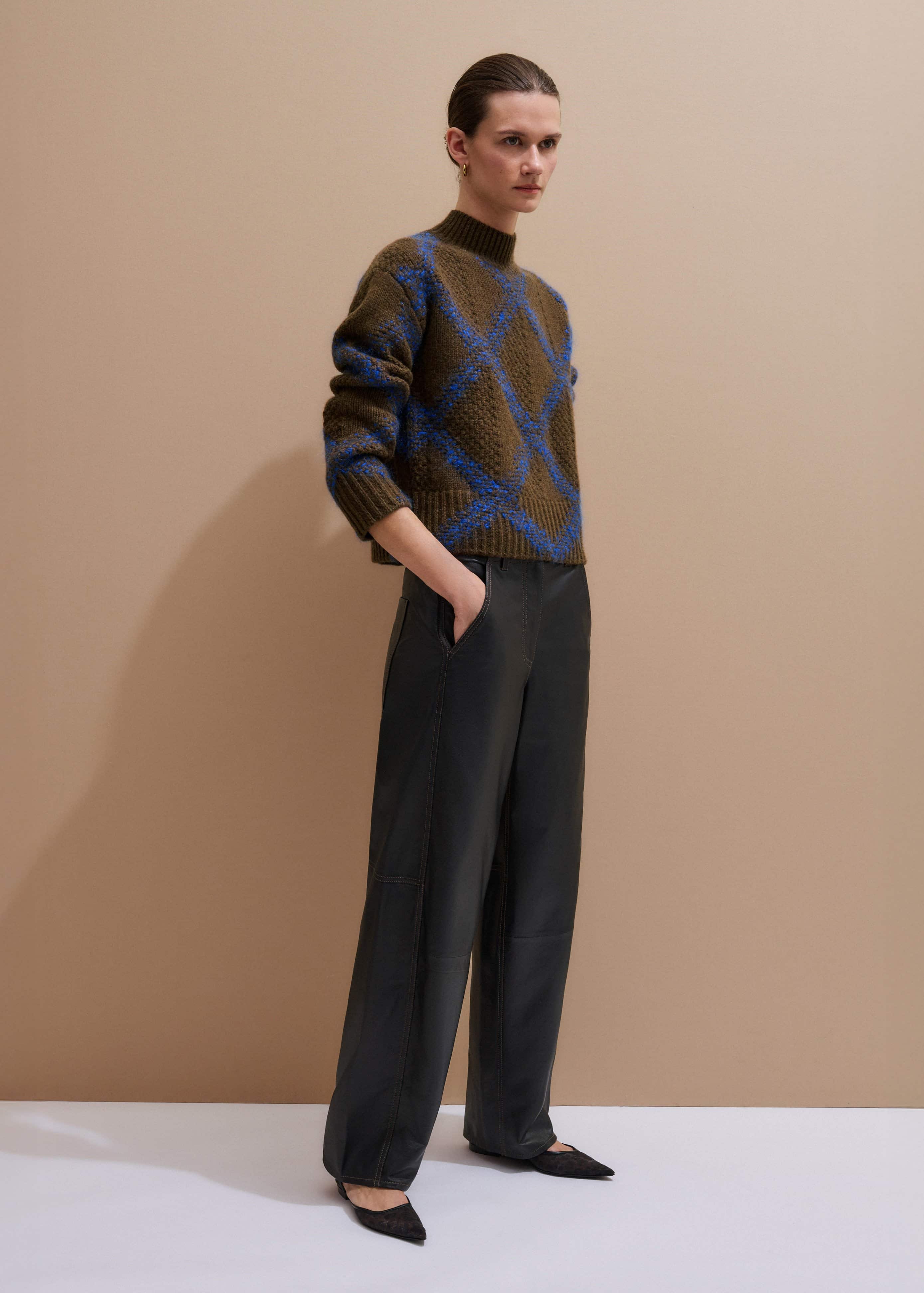 Black Leather Extreme Tapered Pant