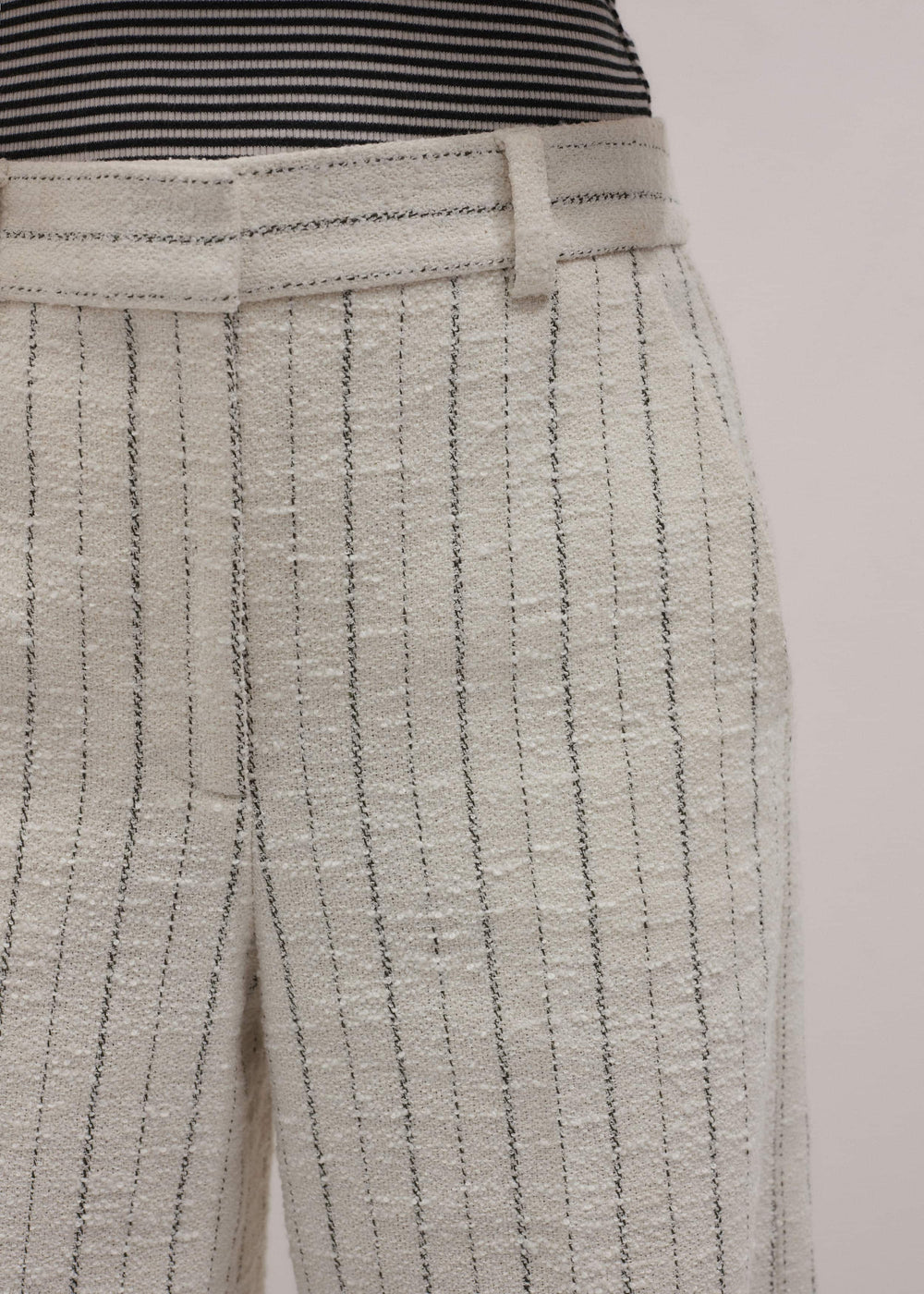 Ivory Striped Leg Elongator Pant