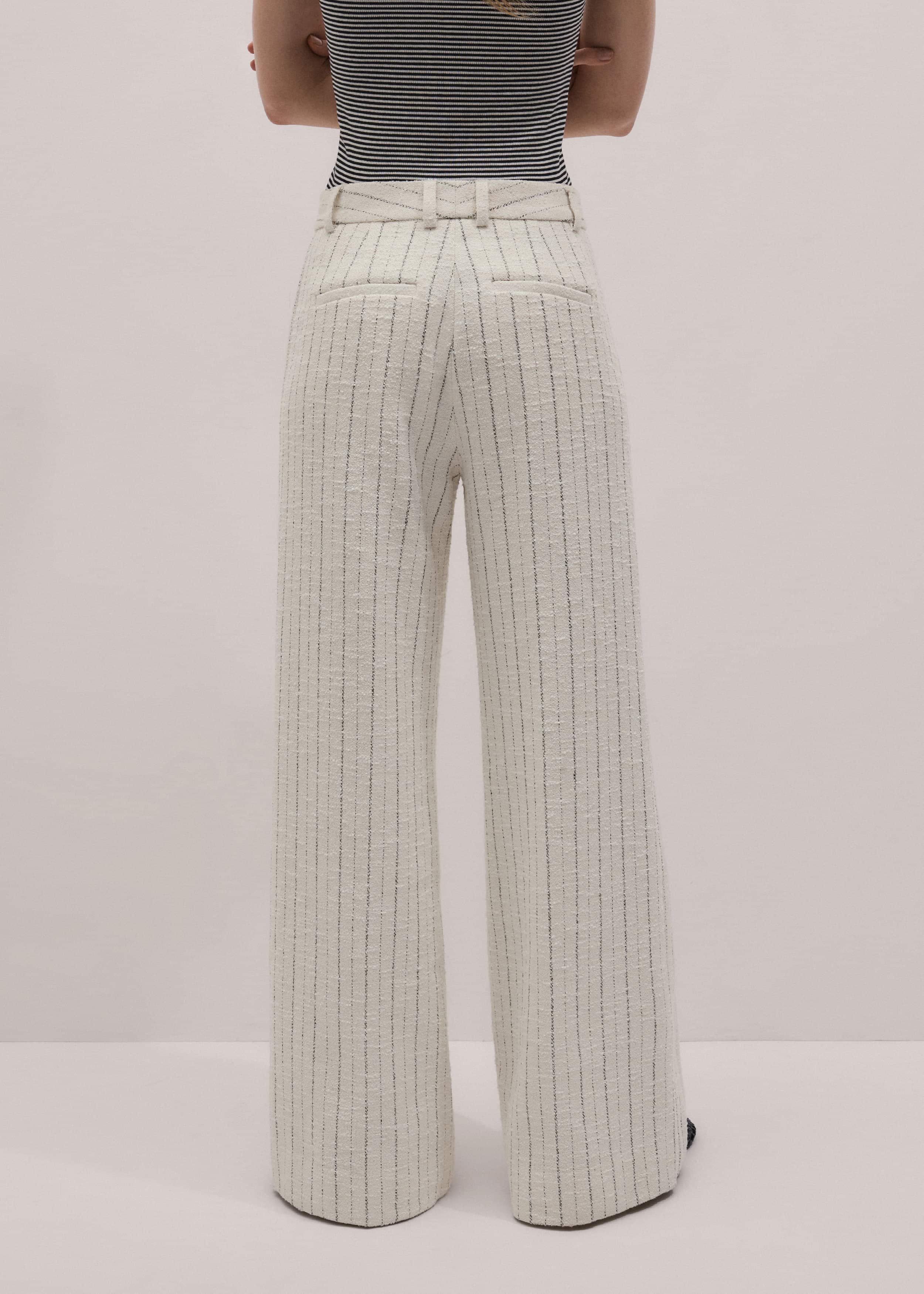 Ivory Striped Leg Elongator Pant