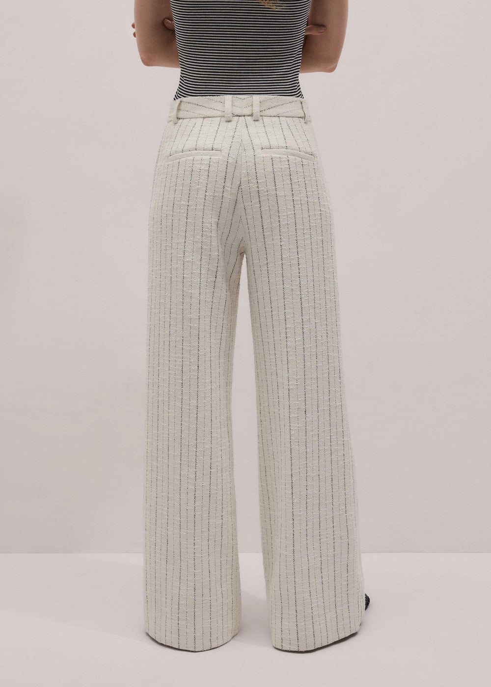 Ivory Striped Leg Elongator Pant