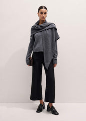Black Stretch Twill Patch Pocket Cropped Kick-Flare Pant