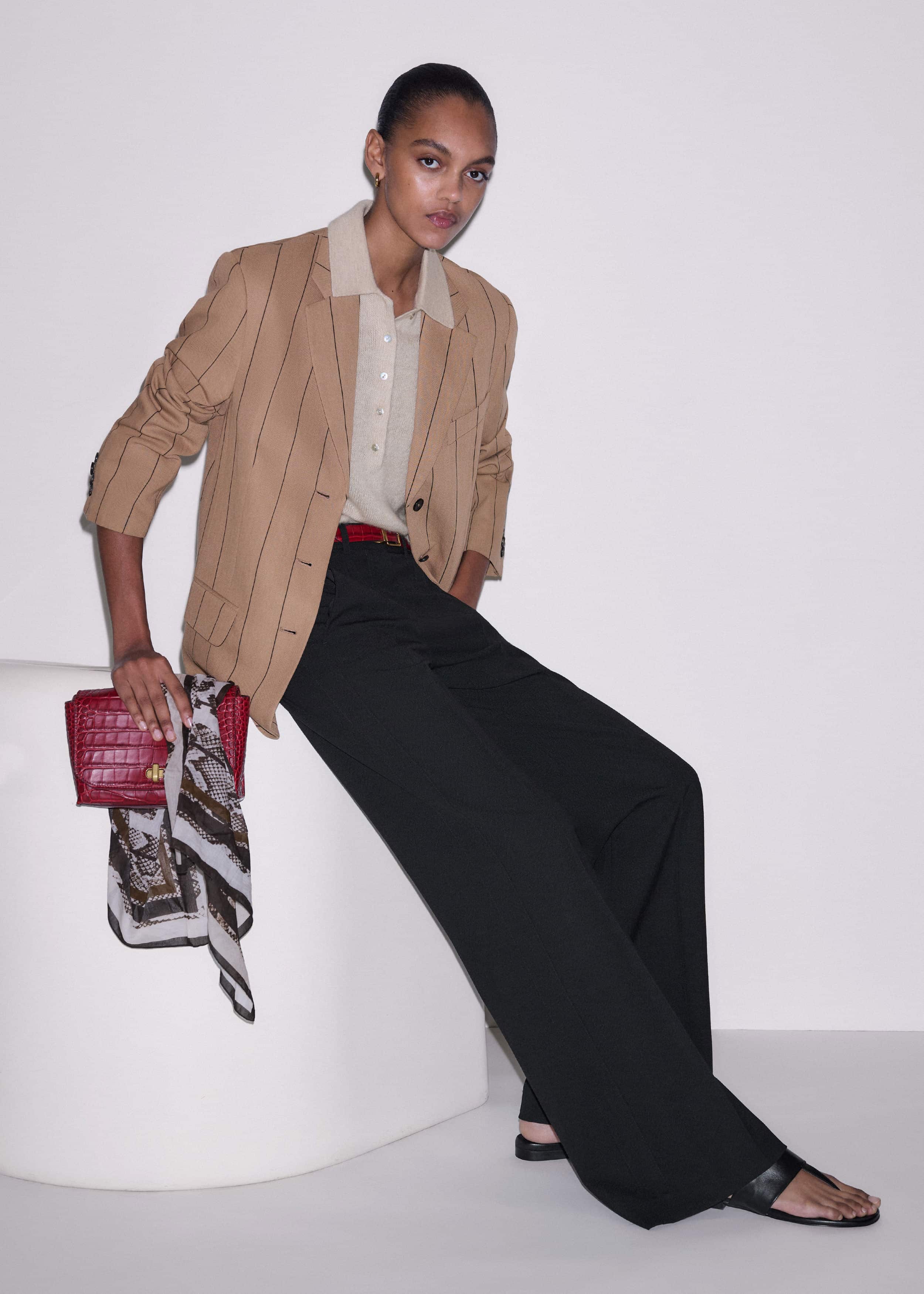 Black Tailored Leg Elongator Pant
