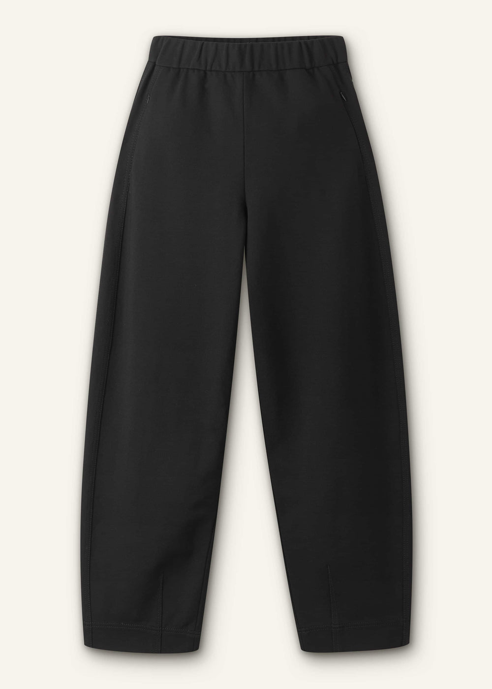 Black Luxe Travel Tailoring Barrel-Leg Pant