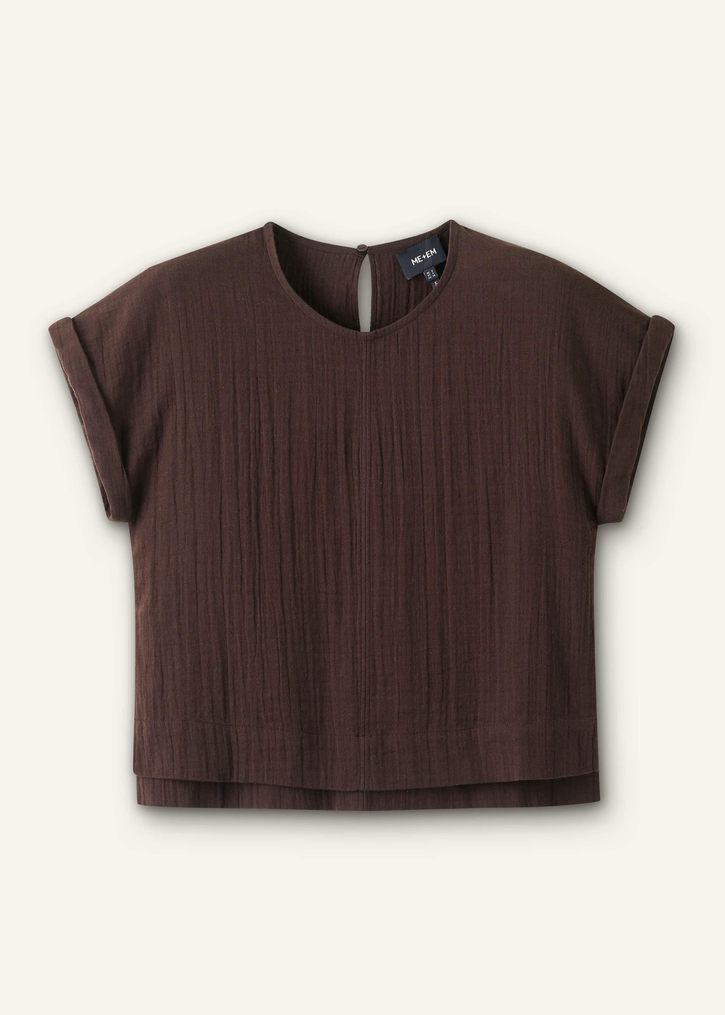 Brown Cheesecloth T-Shirt