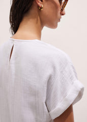 White Cheesecloth T-Shirt