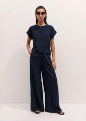 Navy Cheesecloth T-Shirt