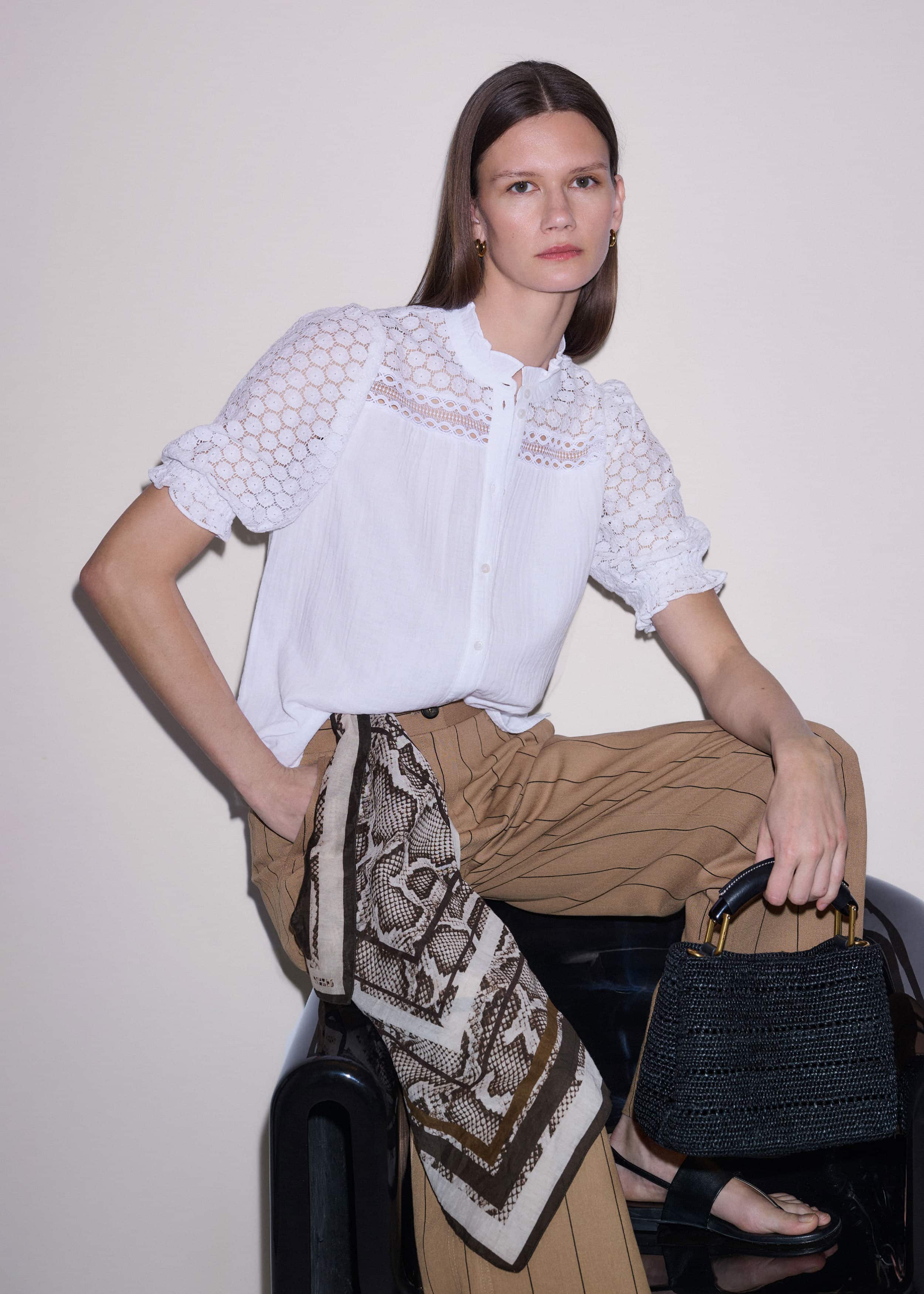 White Cheesecloth AM-PM Summer Blouse