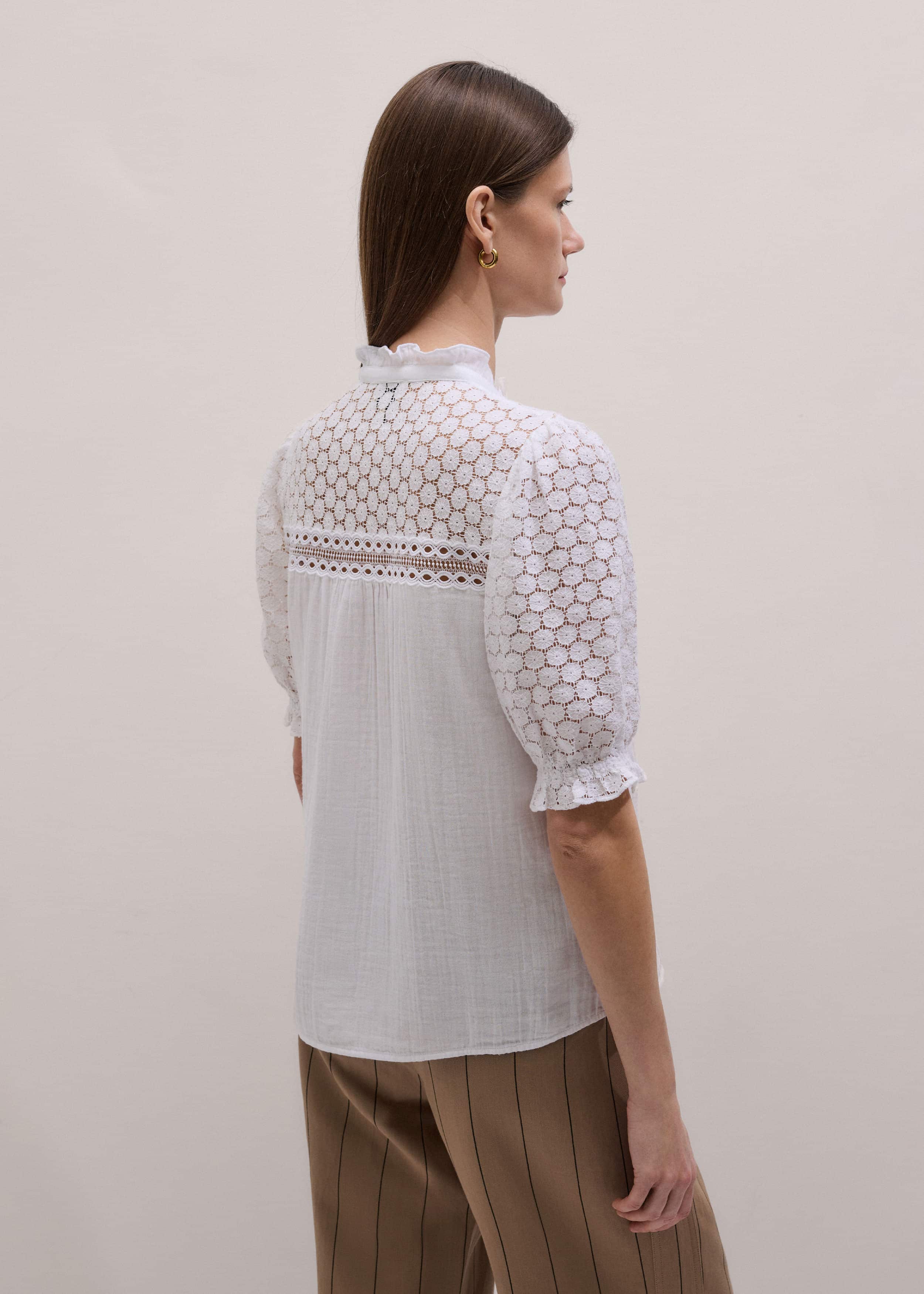 White Cheesecloth AM-PM Summer Blouse