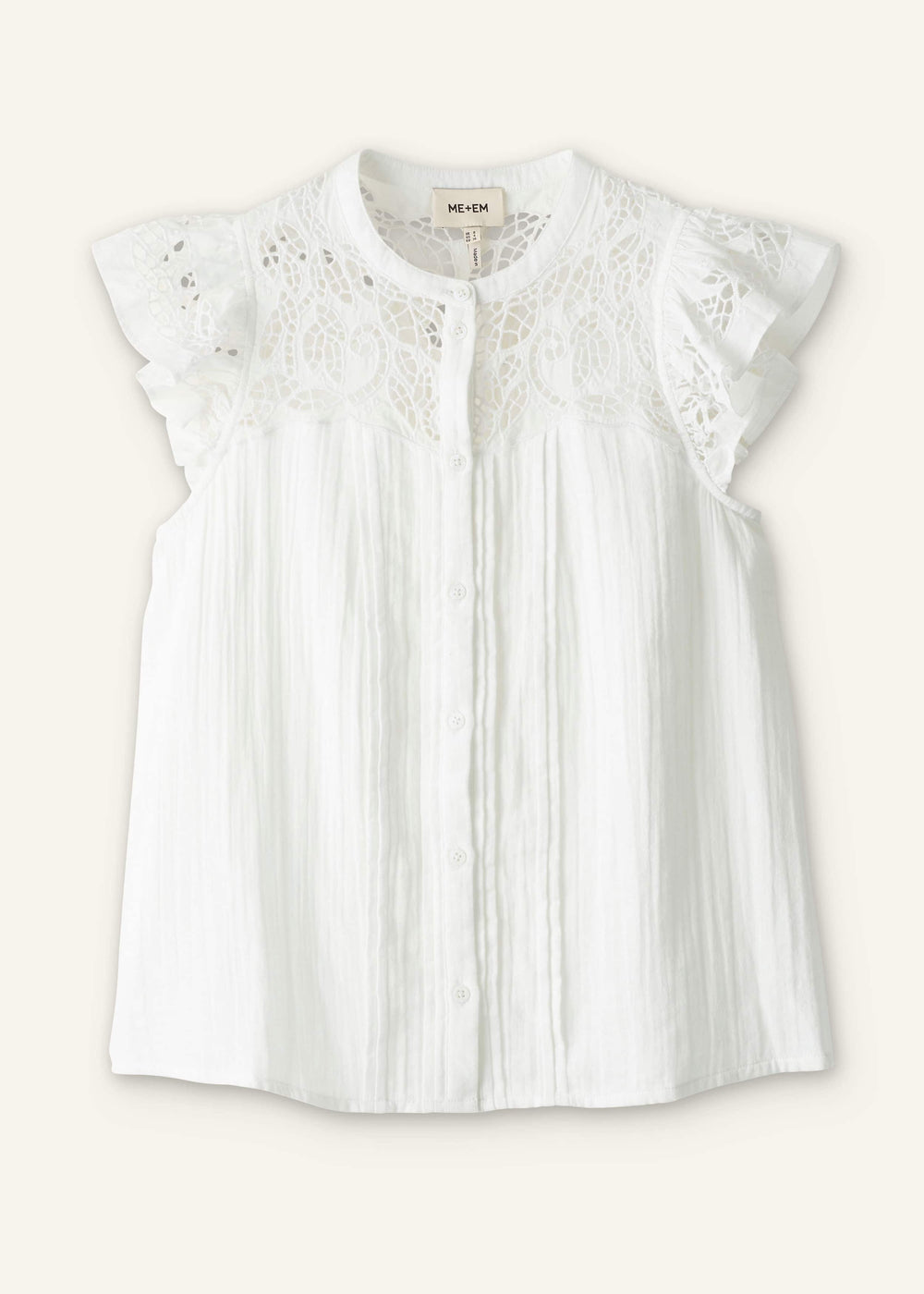 White Cheesecloth Embroidered Swing Top