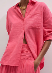 Pink Cheesecloth Relaxed Shirt