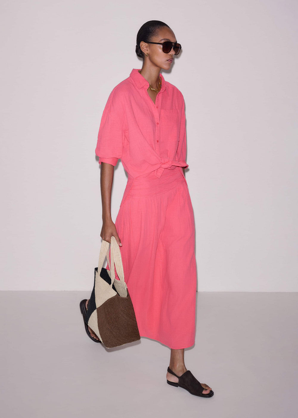 Pink Cheesecloth Relaxed Shirt