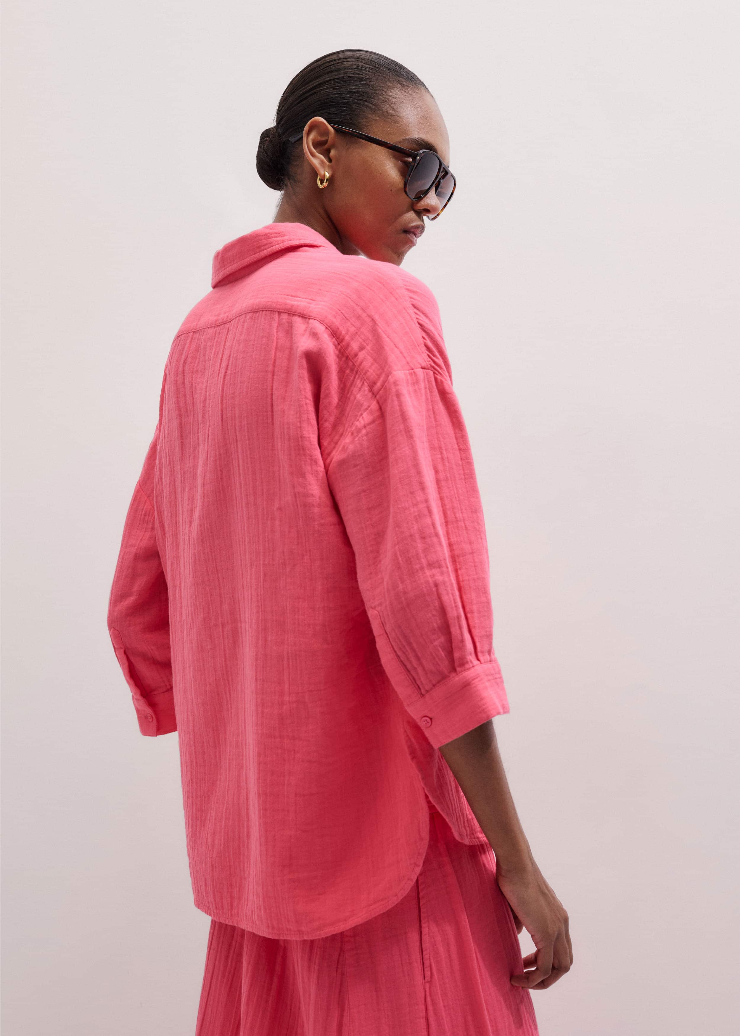 Pink Cheesecloth Relaxed Shirt