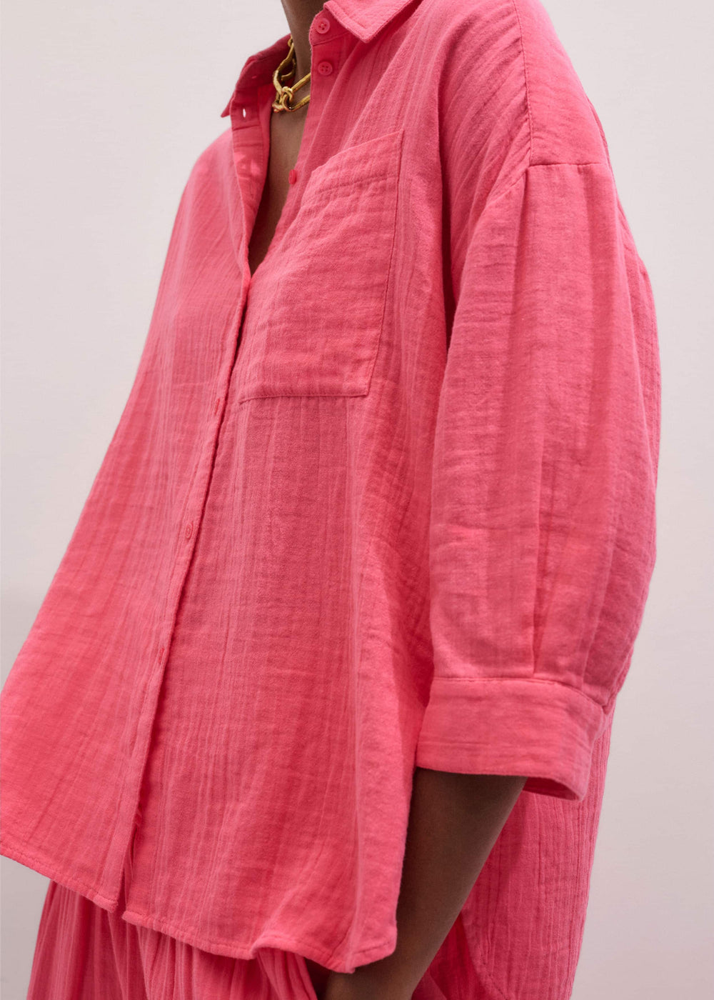 Pink Cheesecloth Relaxed Shirt