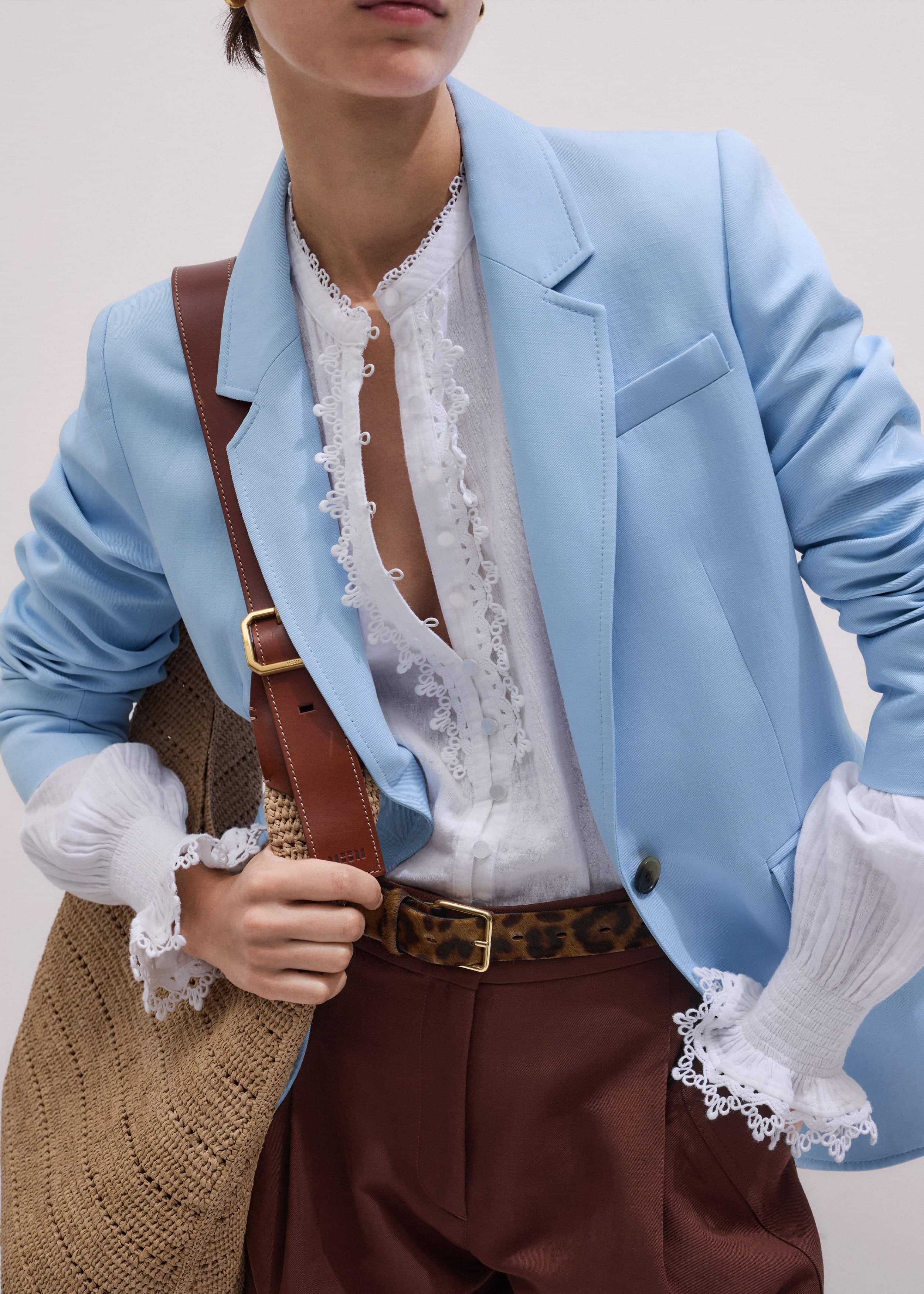 White Cheesecloth Intricate Detail Blouse
