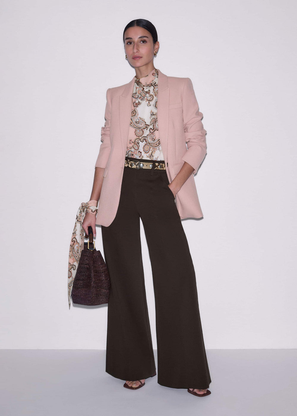 Pink Silk Draped Neck Top