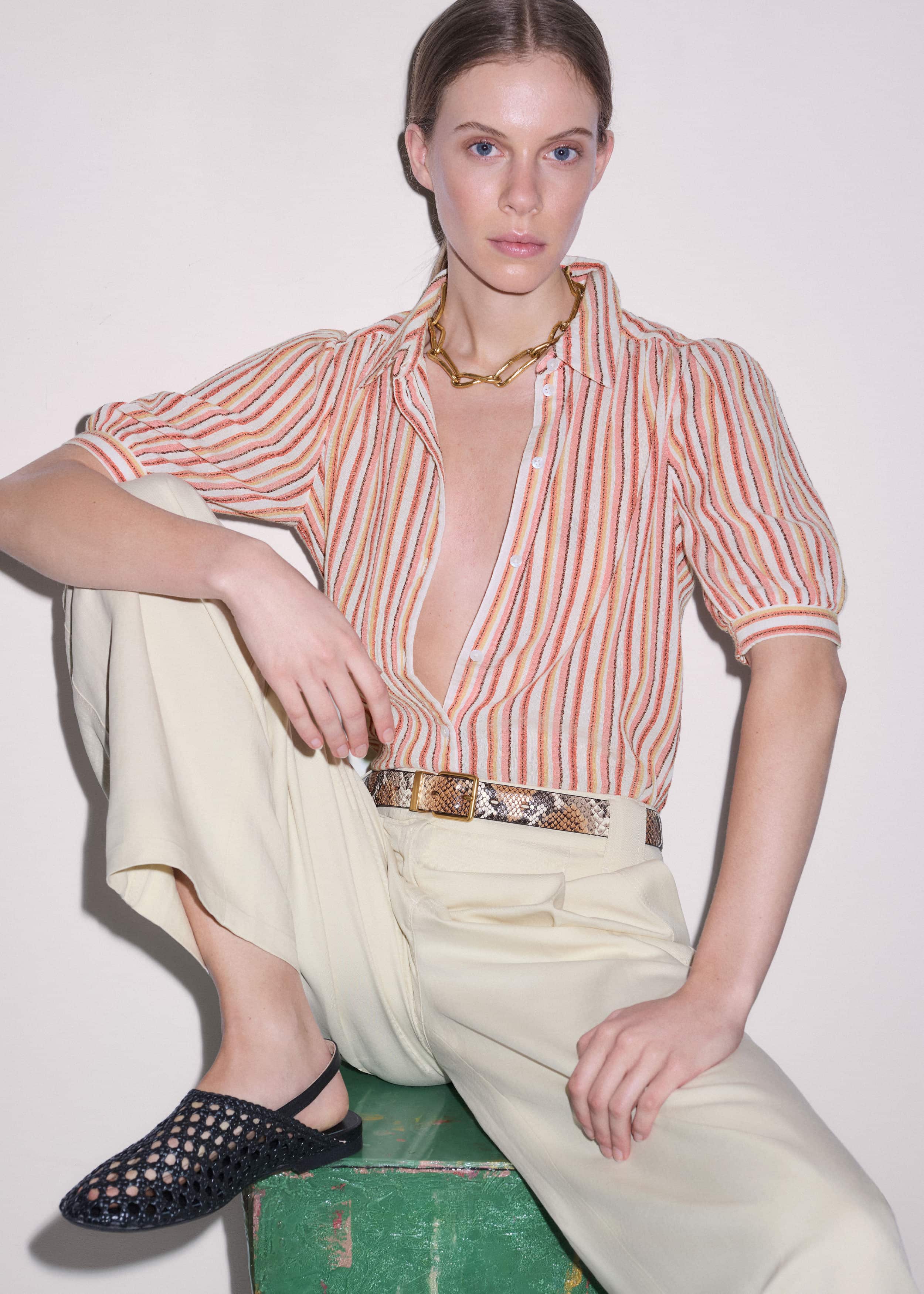 Pink Stripe Summer Blouse