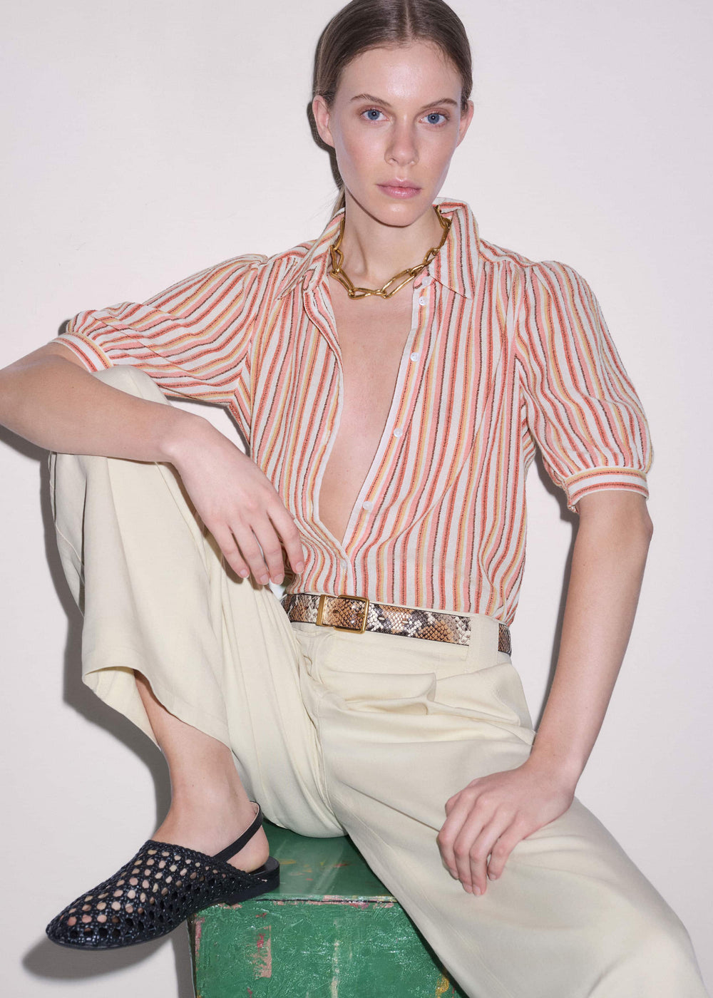 Pink Stripe Summer Blouse