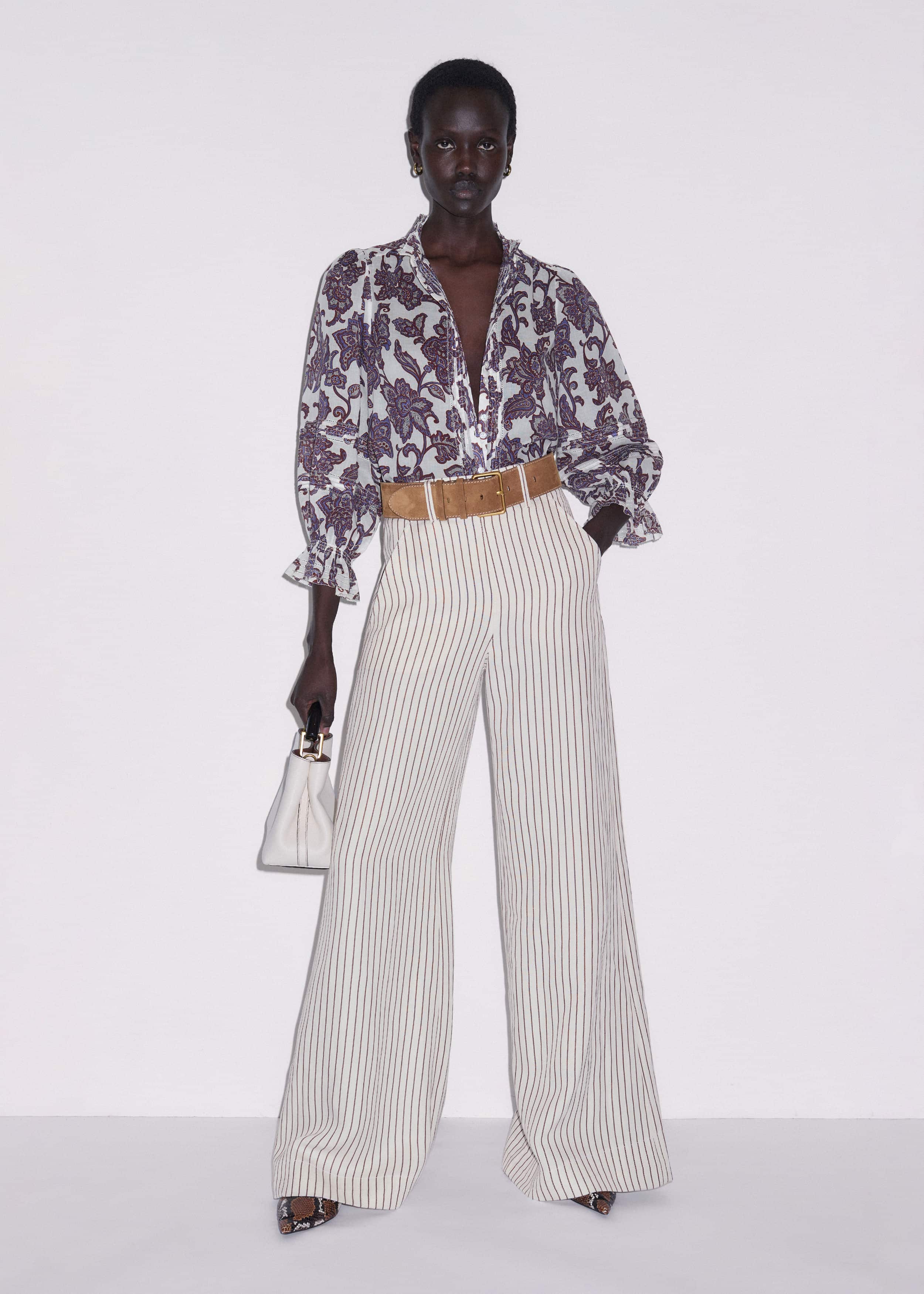 Cream Floral Print Blouse