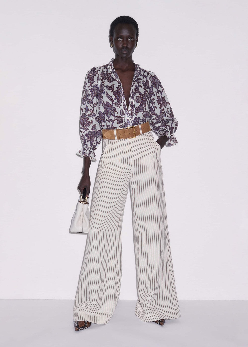 Cream Floral Print Blouse