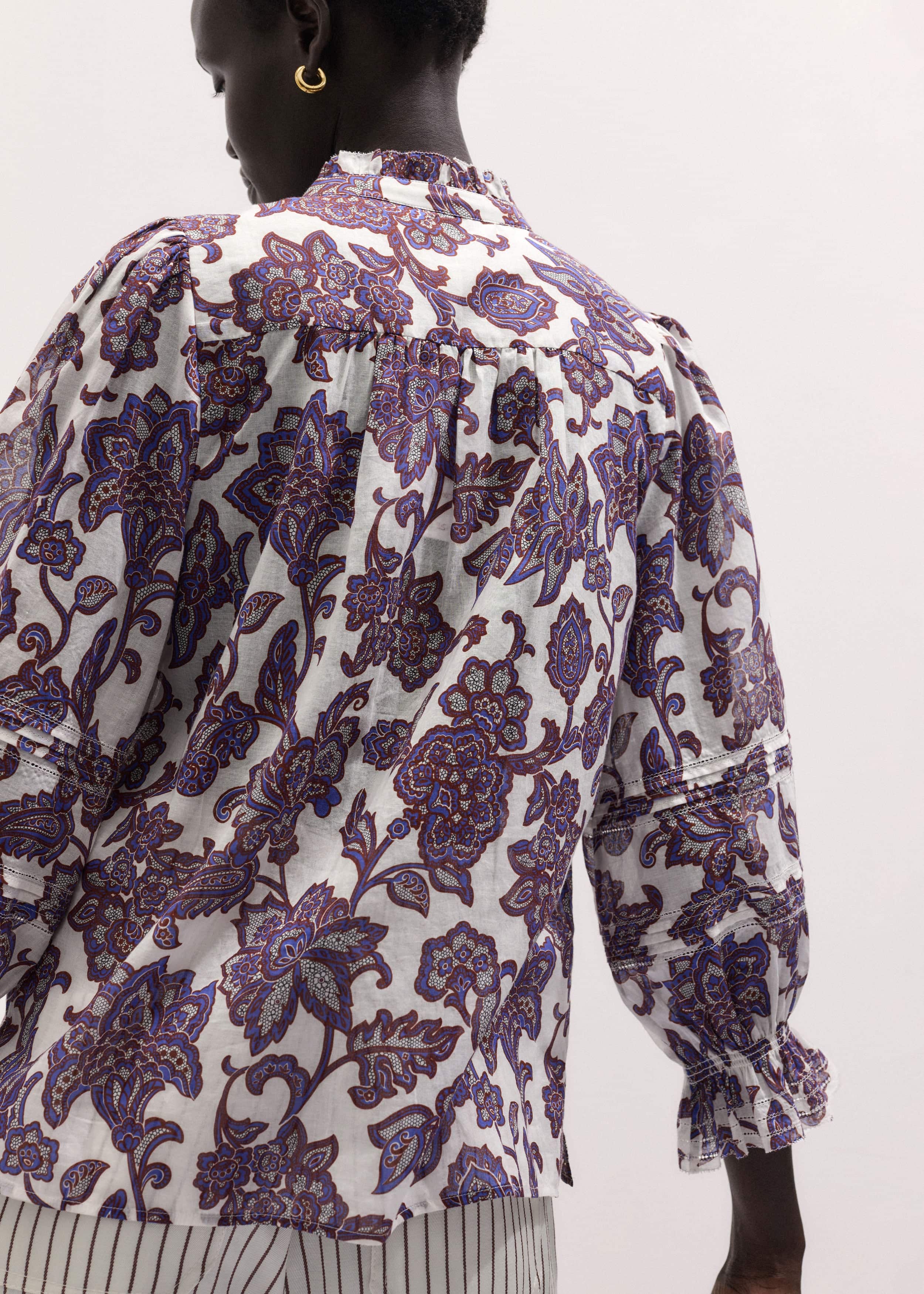 Cream Floral Print Blouse