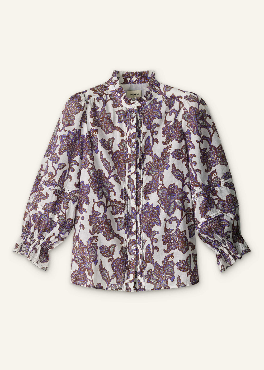 Cream Floral Print Blouse