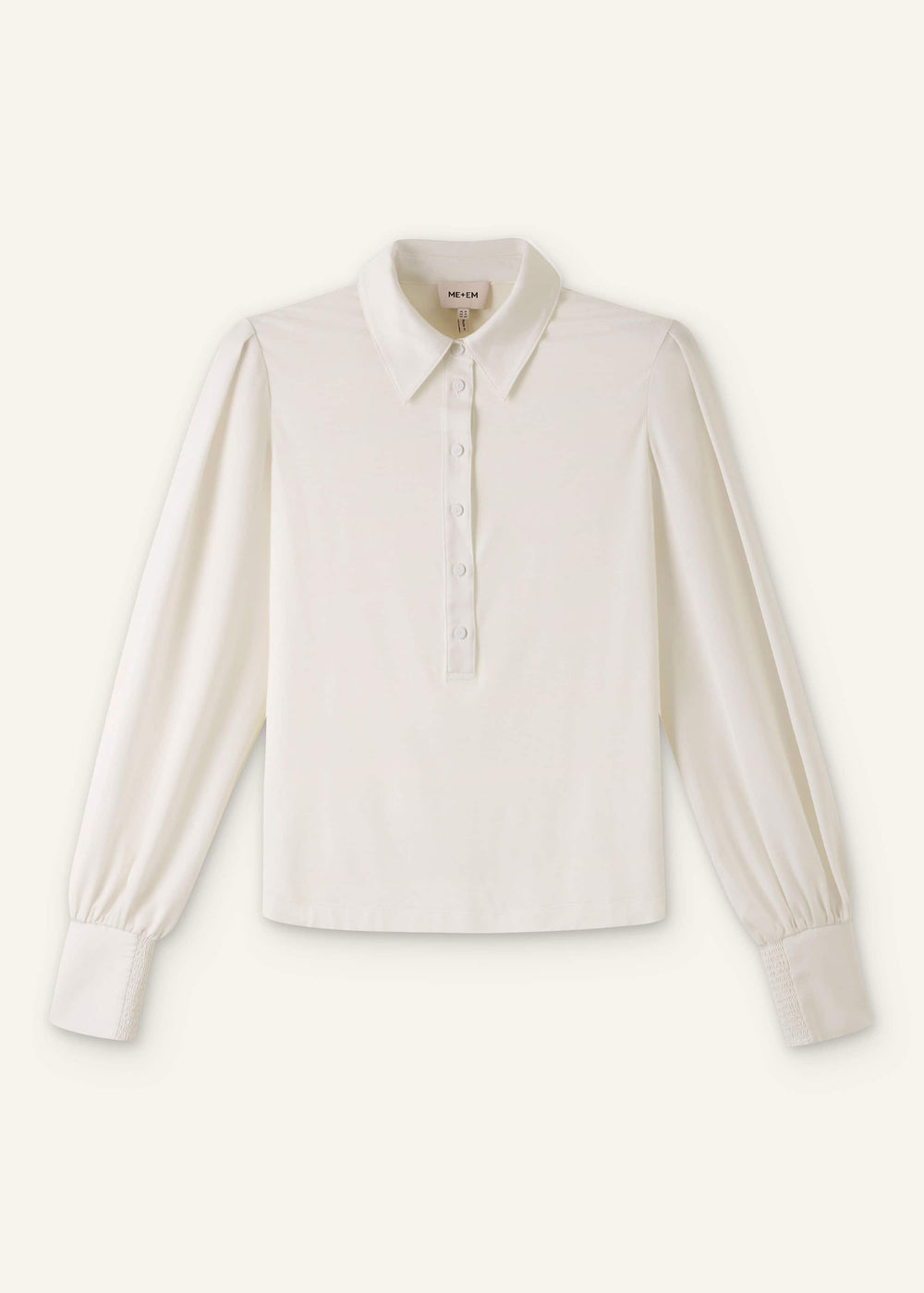 Cream Fluid Sleeve Layering Blouse