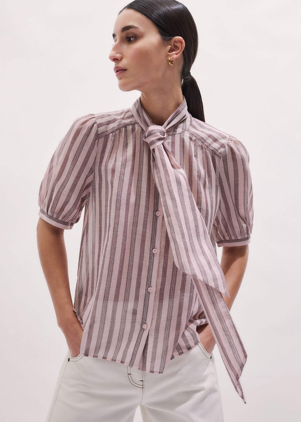 Pink Soft Stripe Blouse
