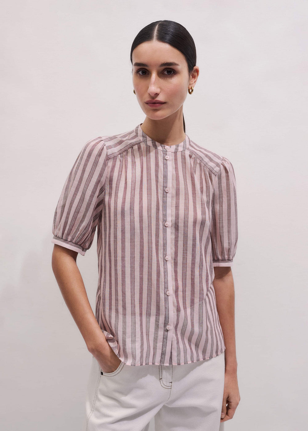 Pink Soft Stripe Blouse