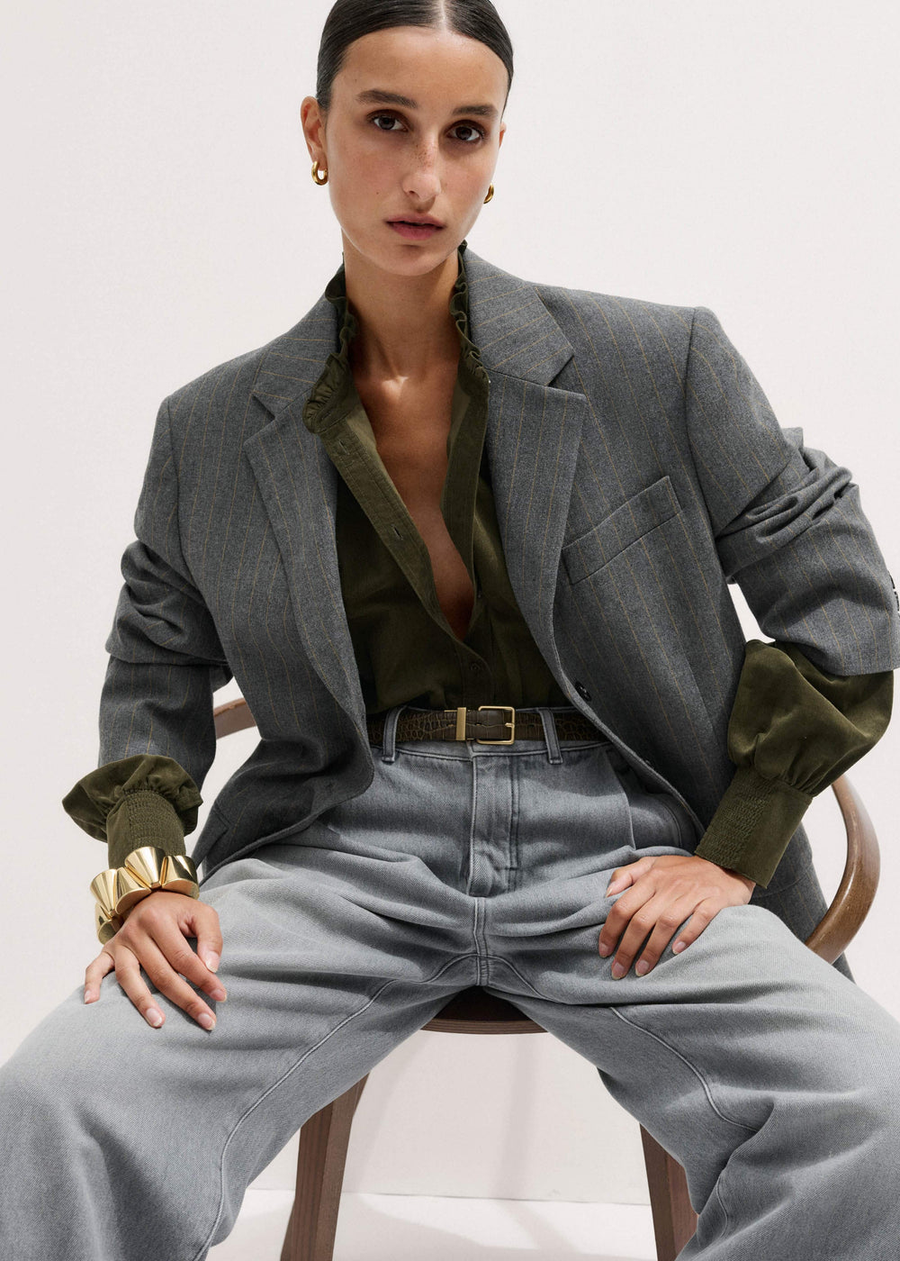 Olive Green Winter Blouse