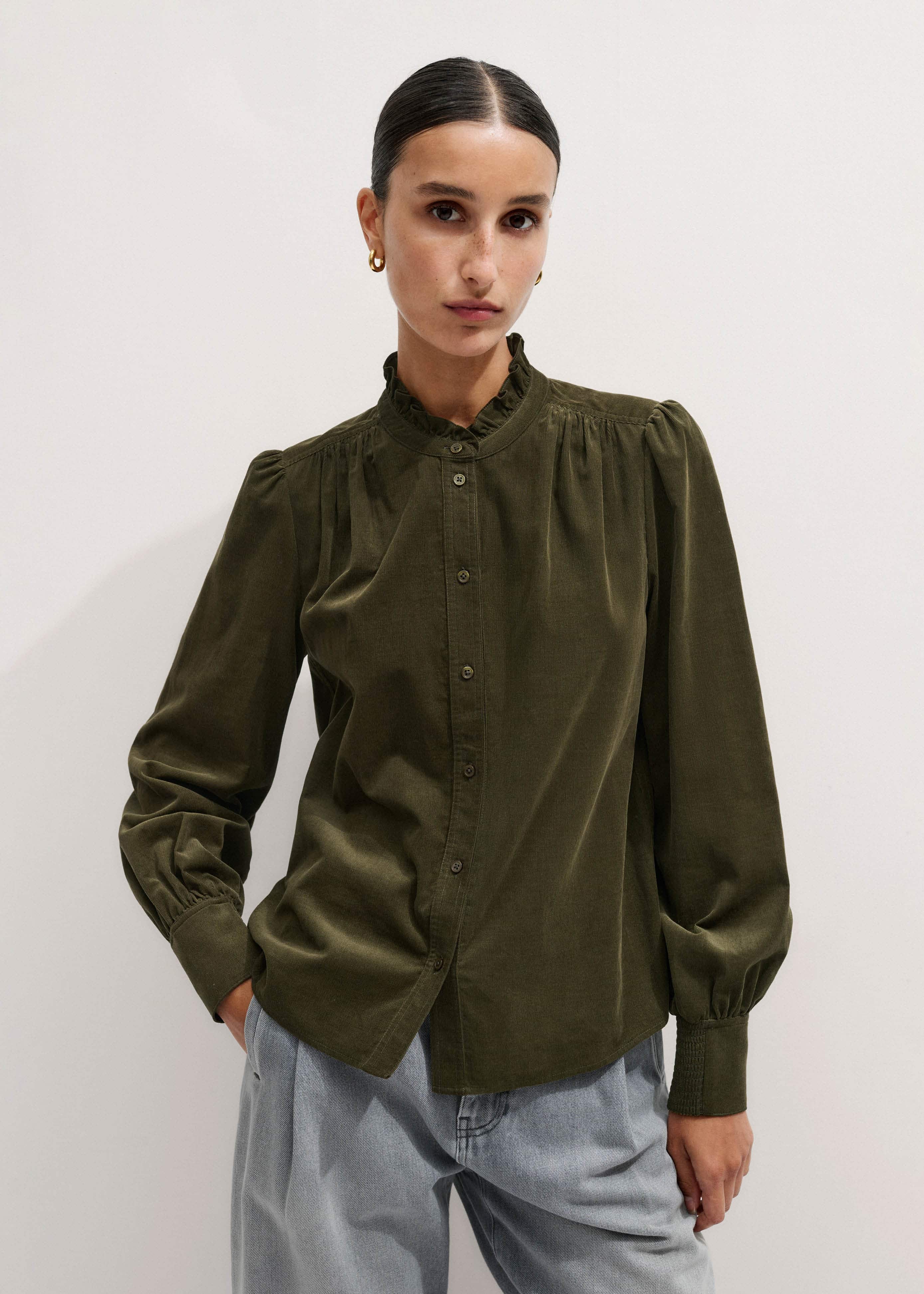 Olive Green Winter Blouse