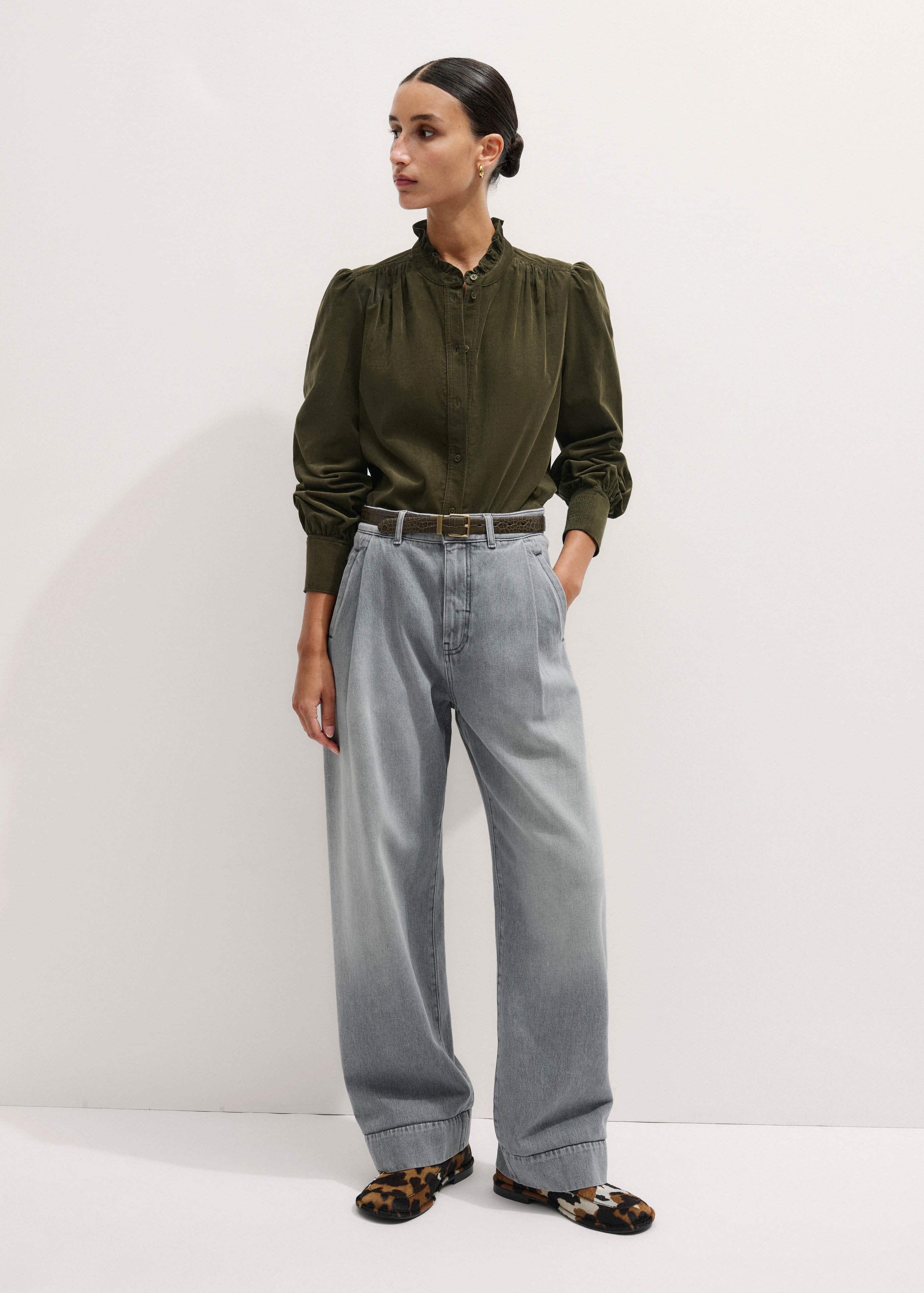 Olive Green Winter Blouse