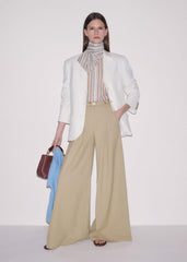 Brown Stripe Blouse + Tie