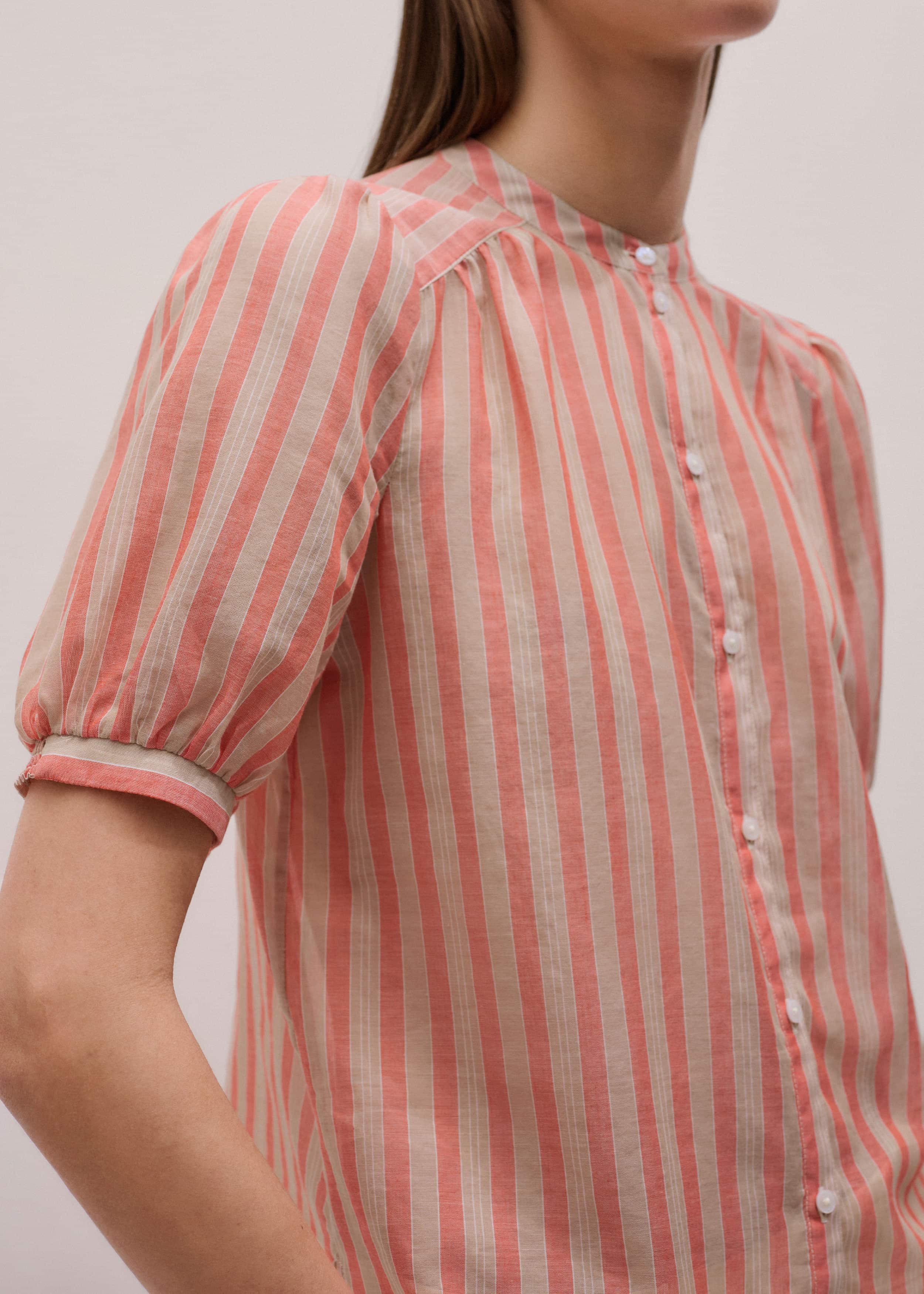 Orange Stripe Blouse + Tie