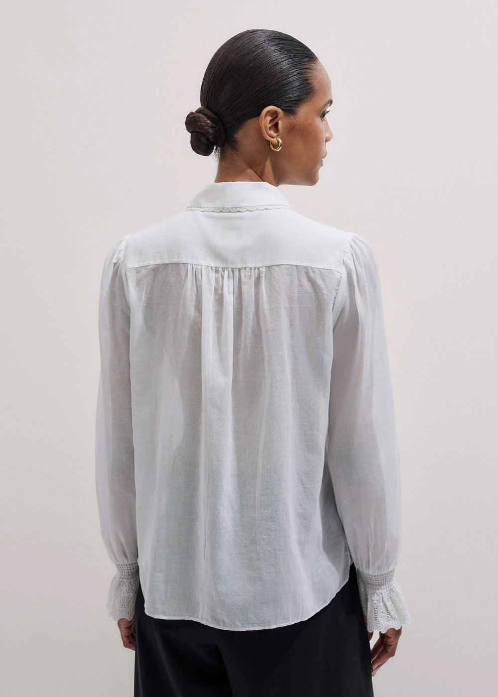 White Intricate Embroidery Blouse