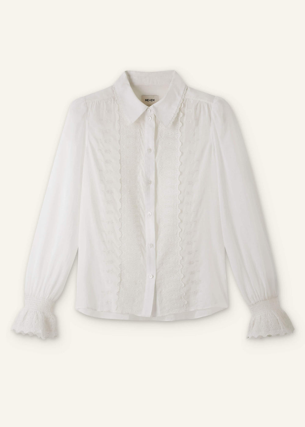 White Intricate Embroidery Blouse