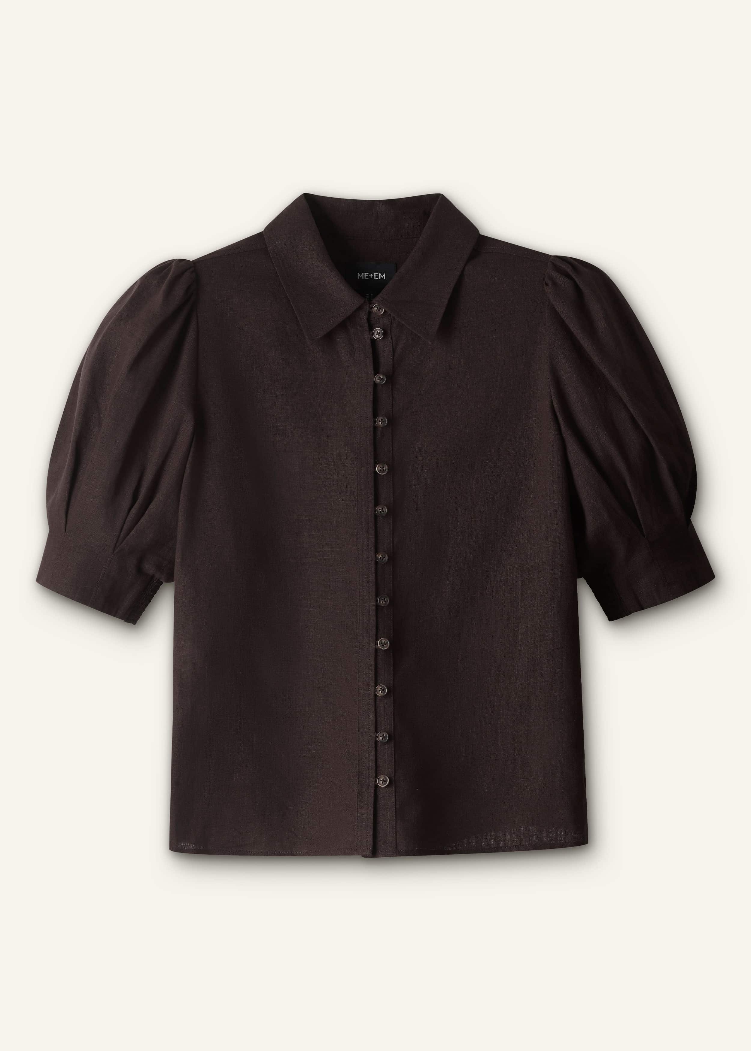 Brown Feminine Sleeve Blouse