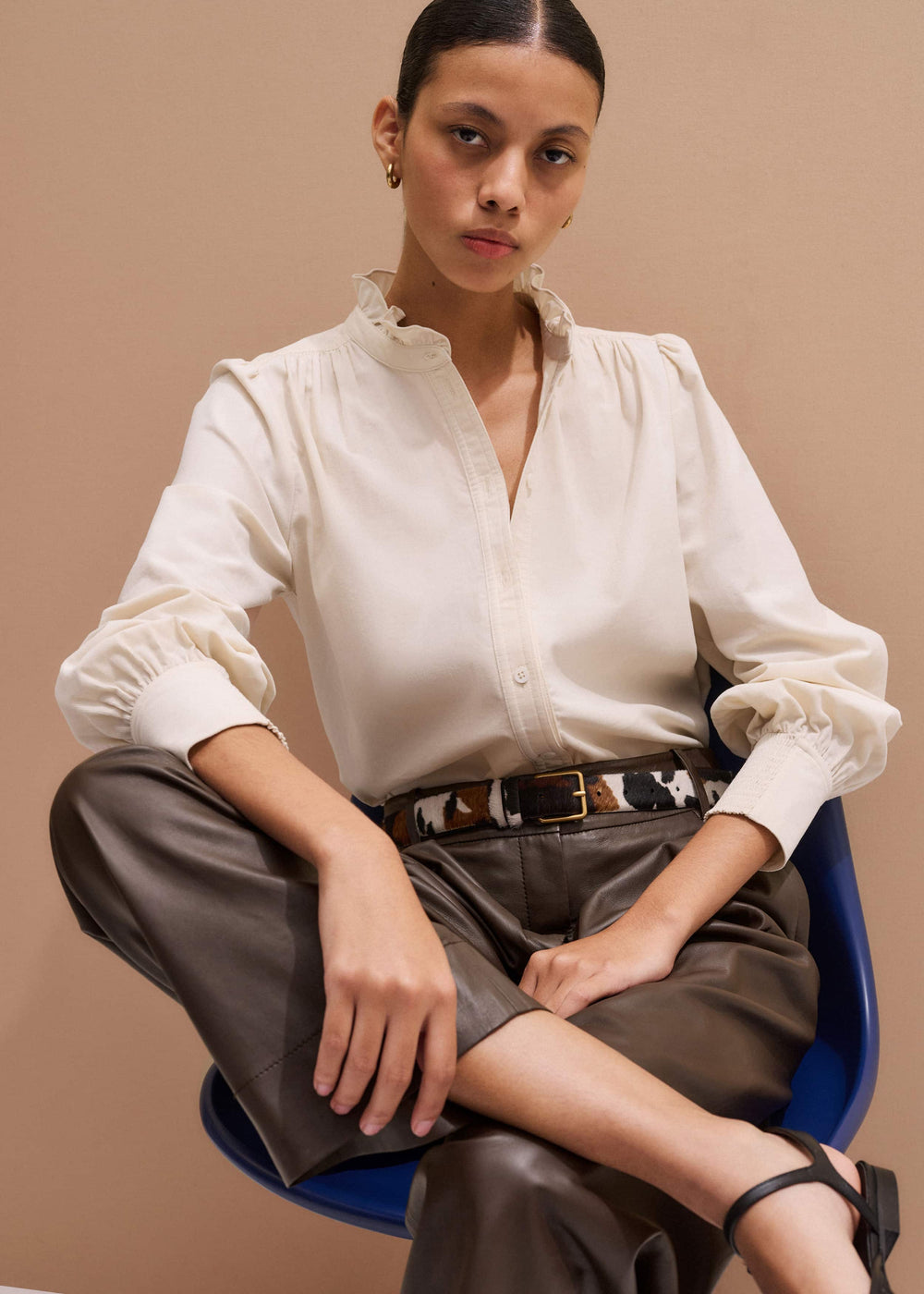 Cream Super Soft Micro Cord Blouse