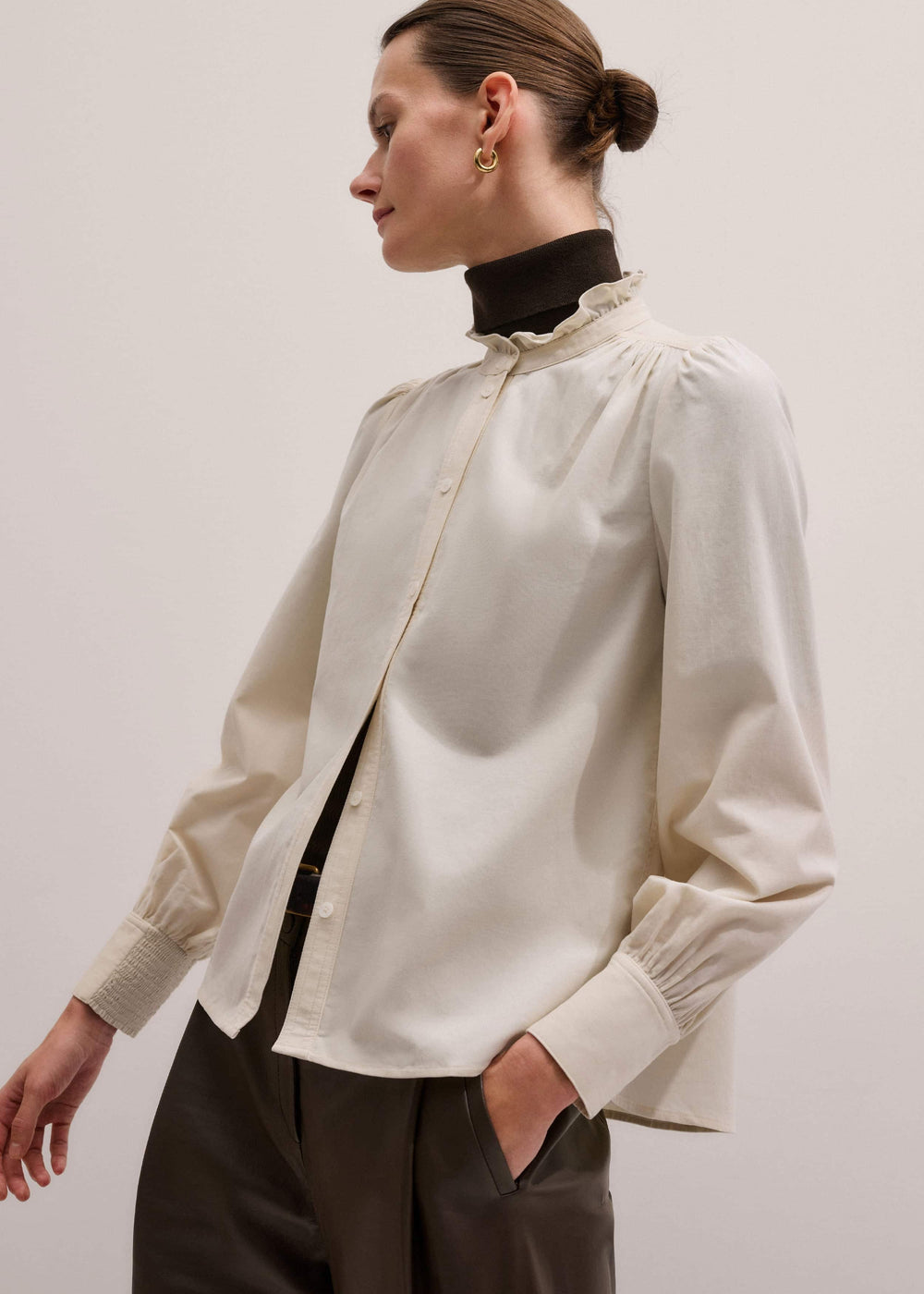 Cream Super Soft Micro Cord Blouse