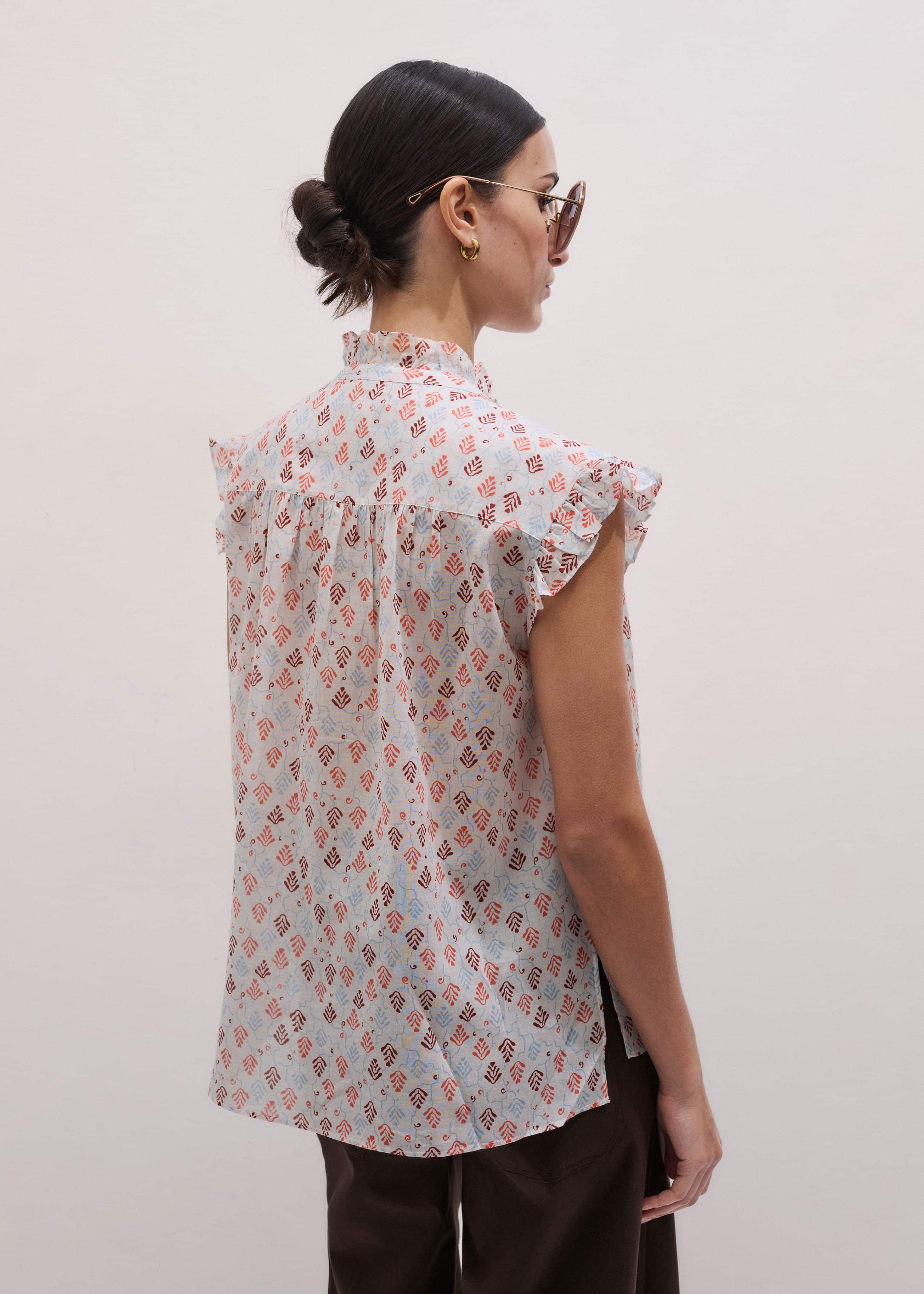 Cream Cap Sleeve Straight Top