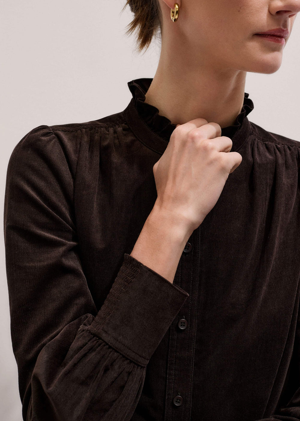 Brown Super Soft Micro Cord Blouse