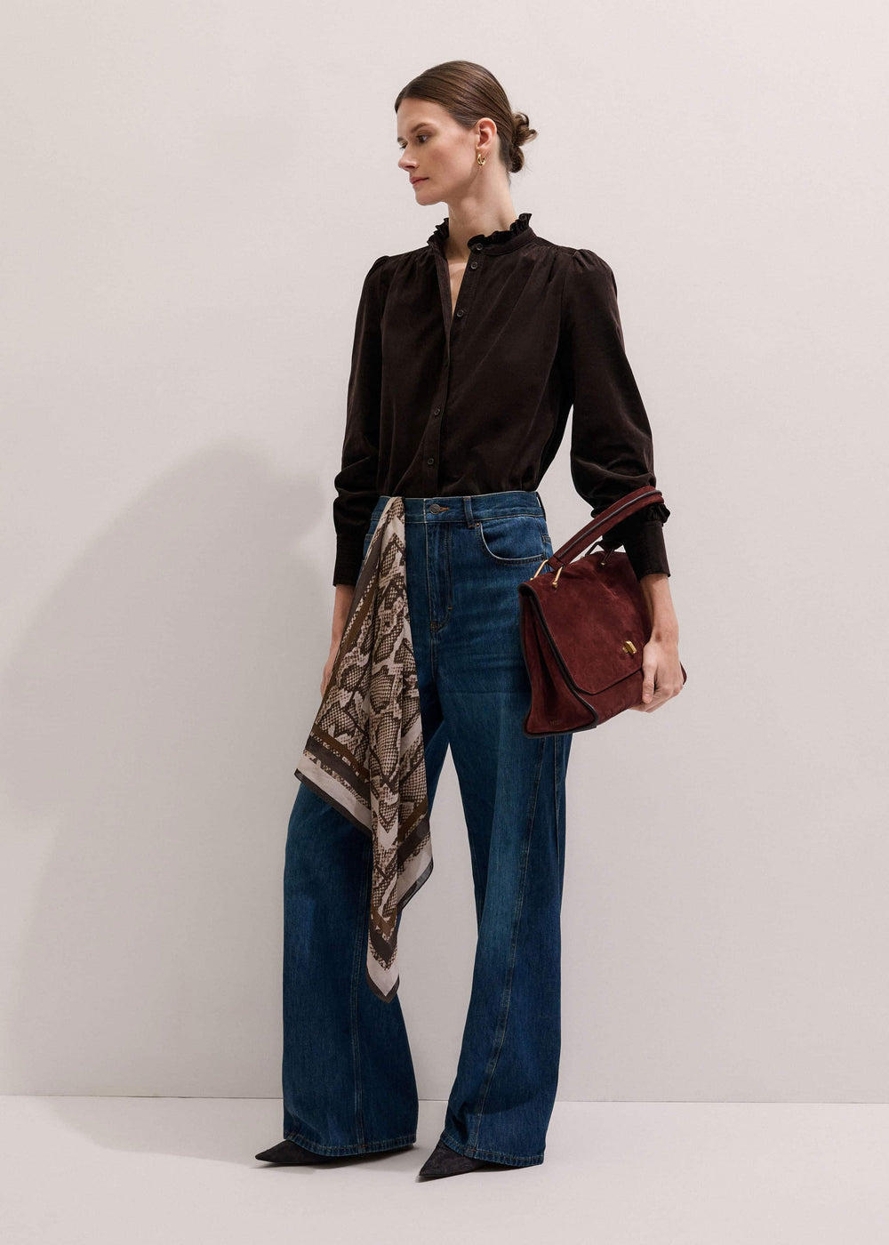 Brown Super Soft Micro Cord Blouse